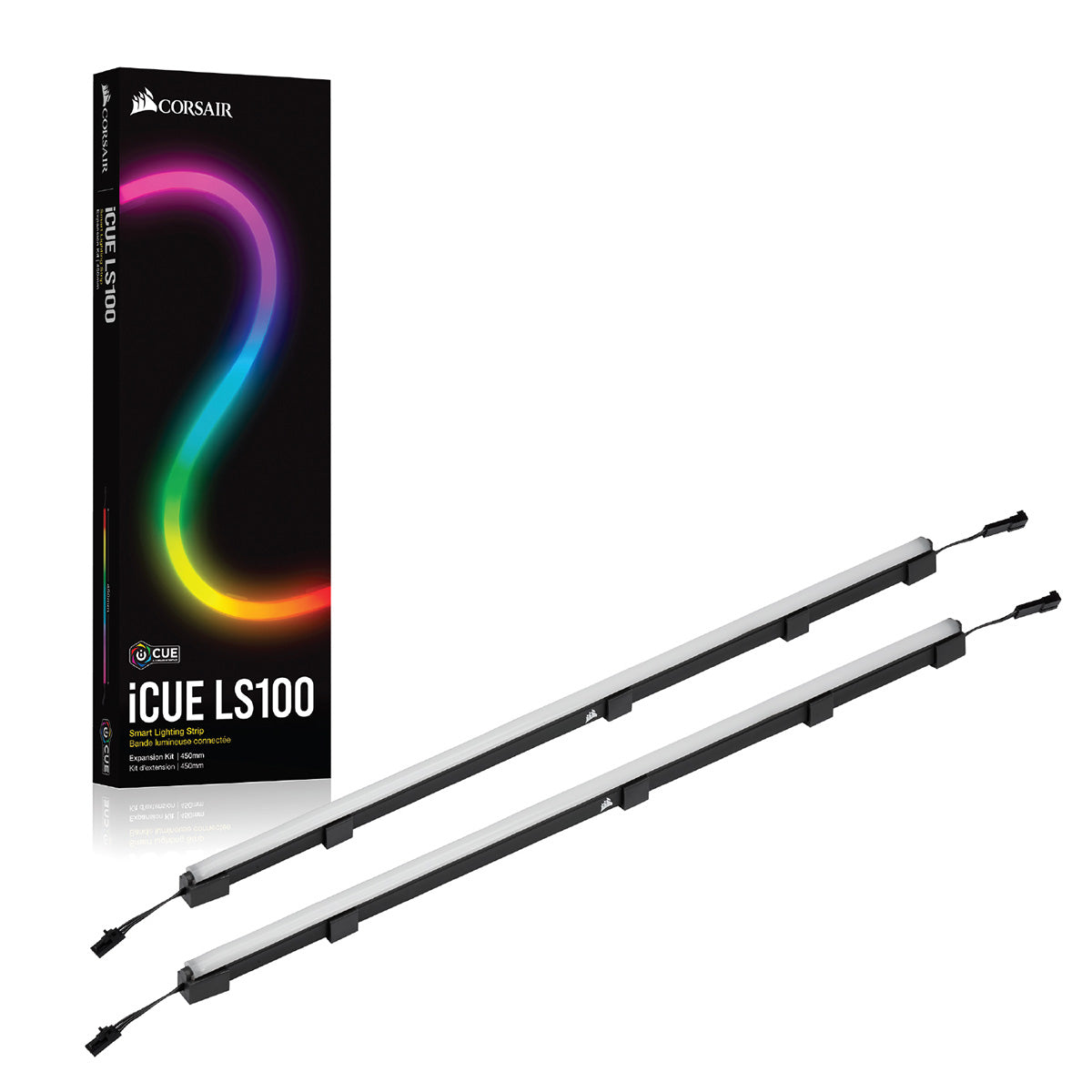 Corsair iCUE LS100 Smart RGB LED Lighting Strip Starter Kit with 450mm Expansion - PC Gaming Setup, Room Decor & Ambient Backlighting