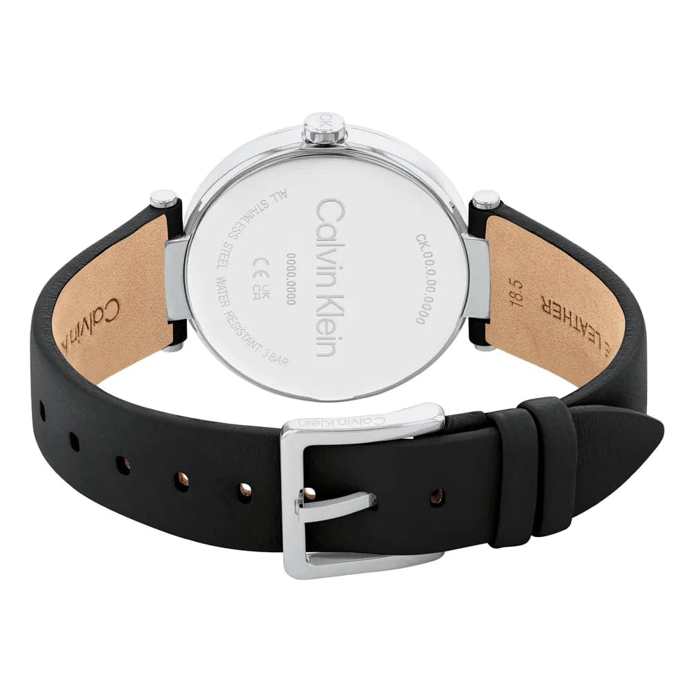 Calvin Klein Sensation Black Dial Leather Strap Women's Watch 25200255 - Elegant Fashion Accessory for Everyday Wear & Special Occasions