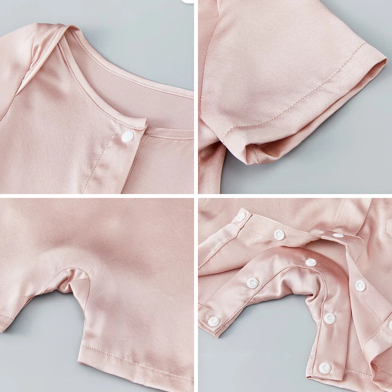 Soft & Breathable Baby Silk Onesies - Short Sleeve Romper for Newborns & Infants | Perfect for Summer, Playtime & Photo Shoots