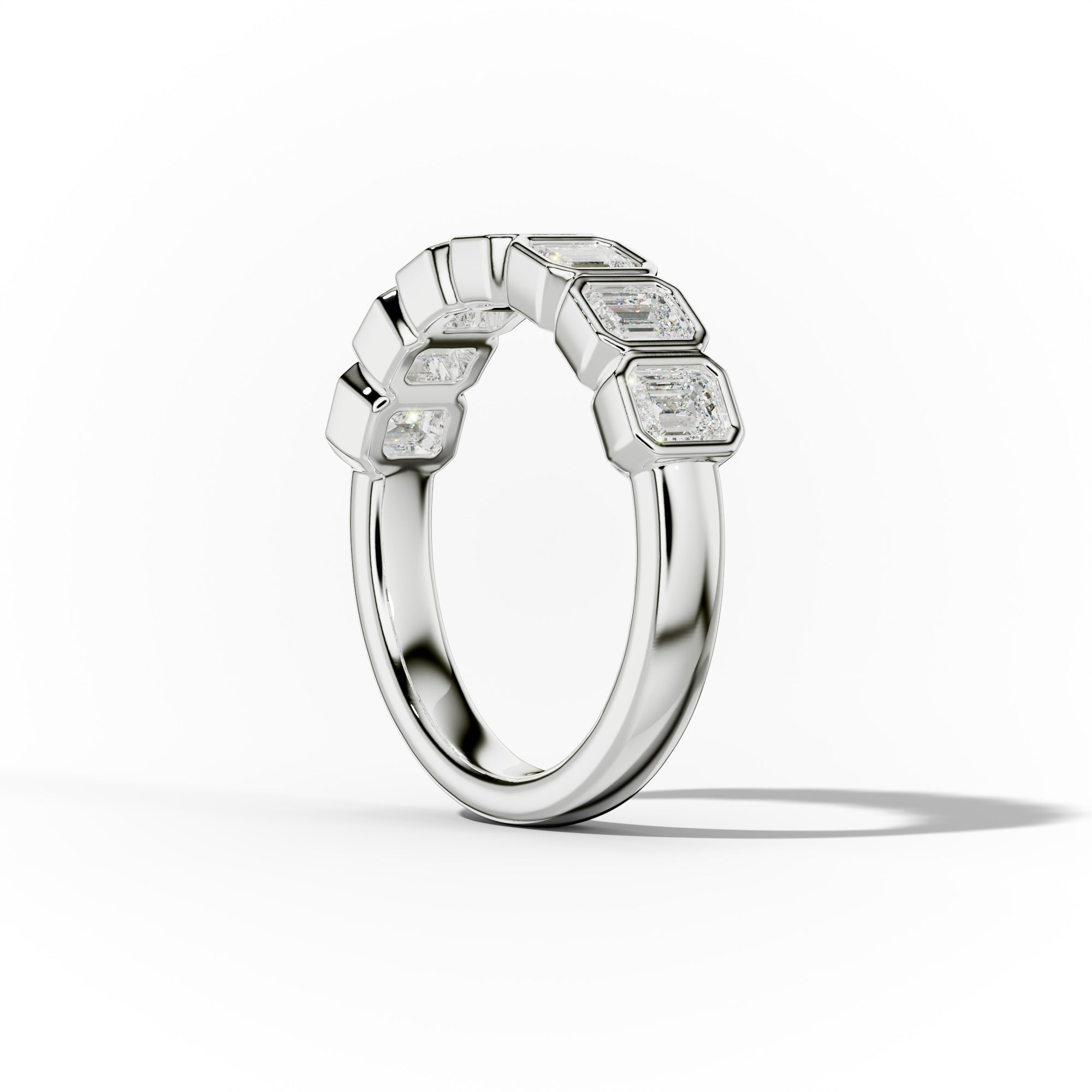 1.0 Carat Bezel Set Emerald Cut Diamond Anniversary Band - Elegant Wedding Ring for Women, Perfect for Anniversaries, Engagements & Special Occasions