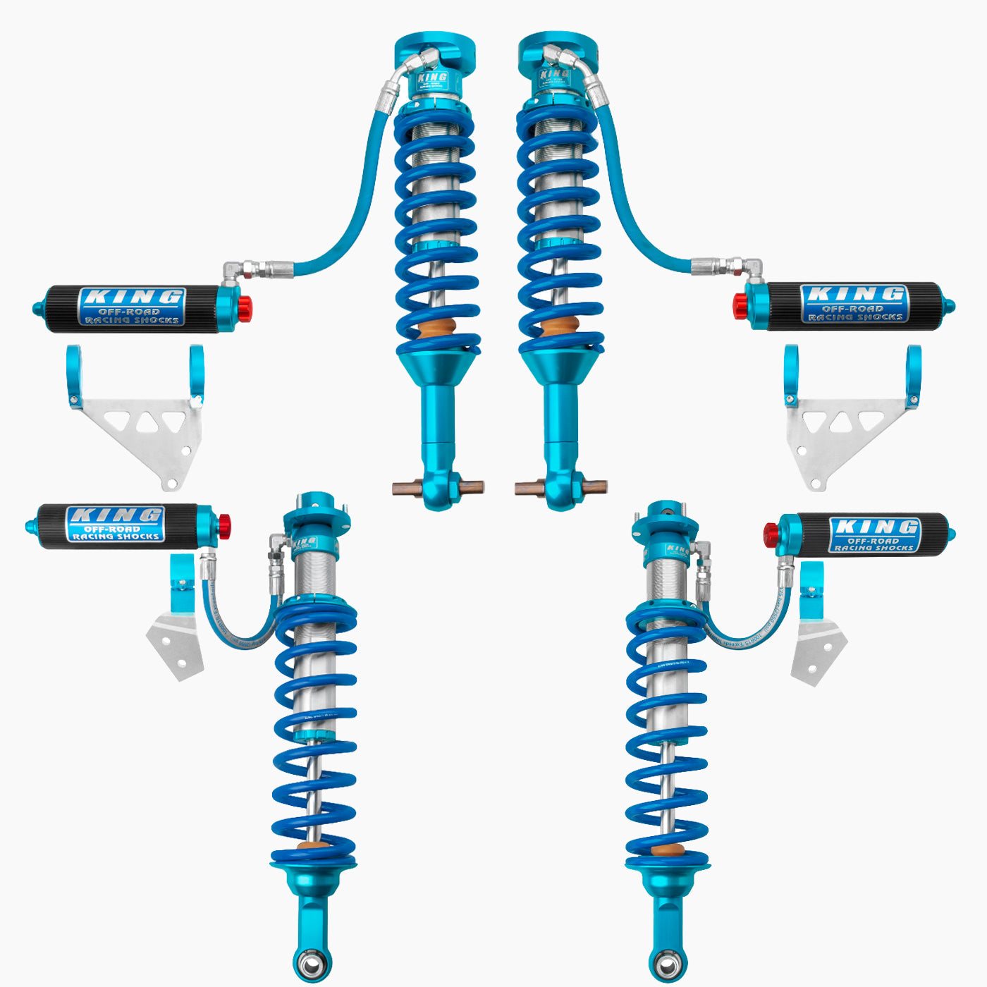 21+ Ford Bronco King 2.5 Finned RR Front & Rear Coilovers Kit with Upper Control Arms & Trailing Arms - Off-Road Suspension Upgrade for Enhanced Performance on Rough Terrain