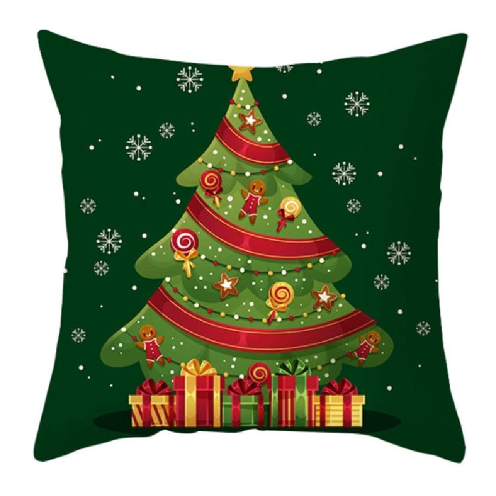 45x45cm Christmas Peach Skin Pillow Case Cover - Soft Square Cushion Cover for Bed, Sofa, Office & Home Decor | Holiday Decoration & Cozy Gift Idea