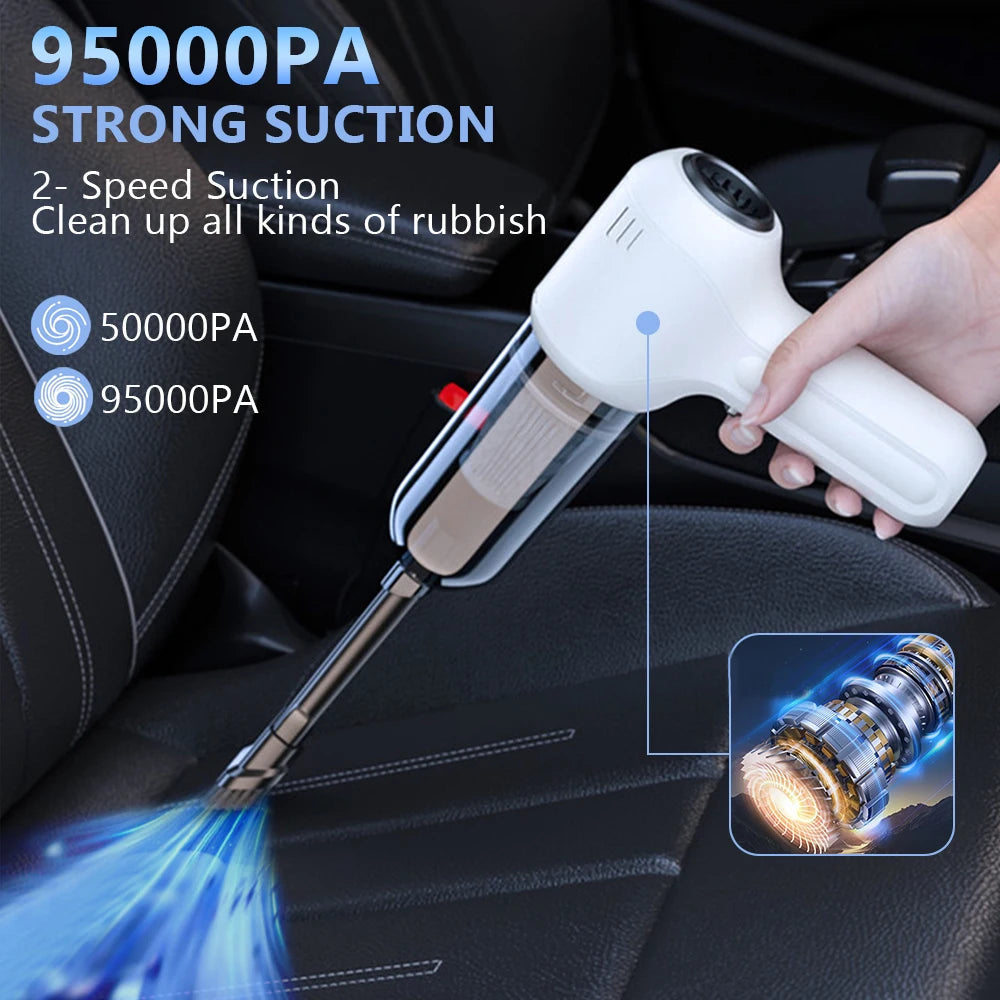 ANYCO Anymob Handheld Vacuum Cleaner - Compact & Portable with 2 Filters, White - Perfect for Car, Home, and Office Cleaning