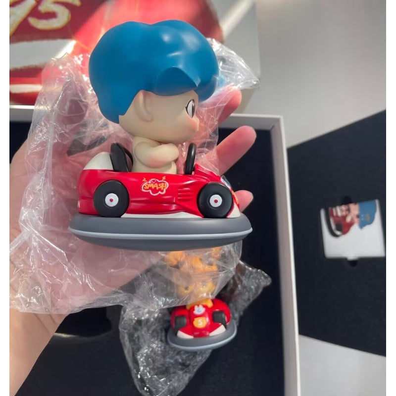 DIMOO & Snook Bump Car Limited Edition Collectible Figure - Cute Cartoon Character Toy for Display, Gift, and Home Decoration