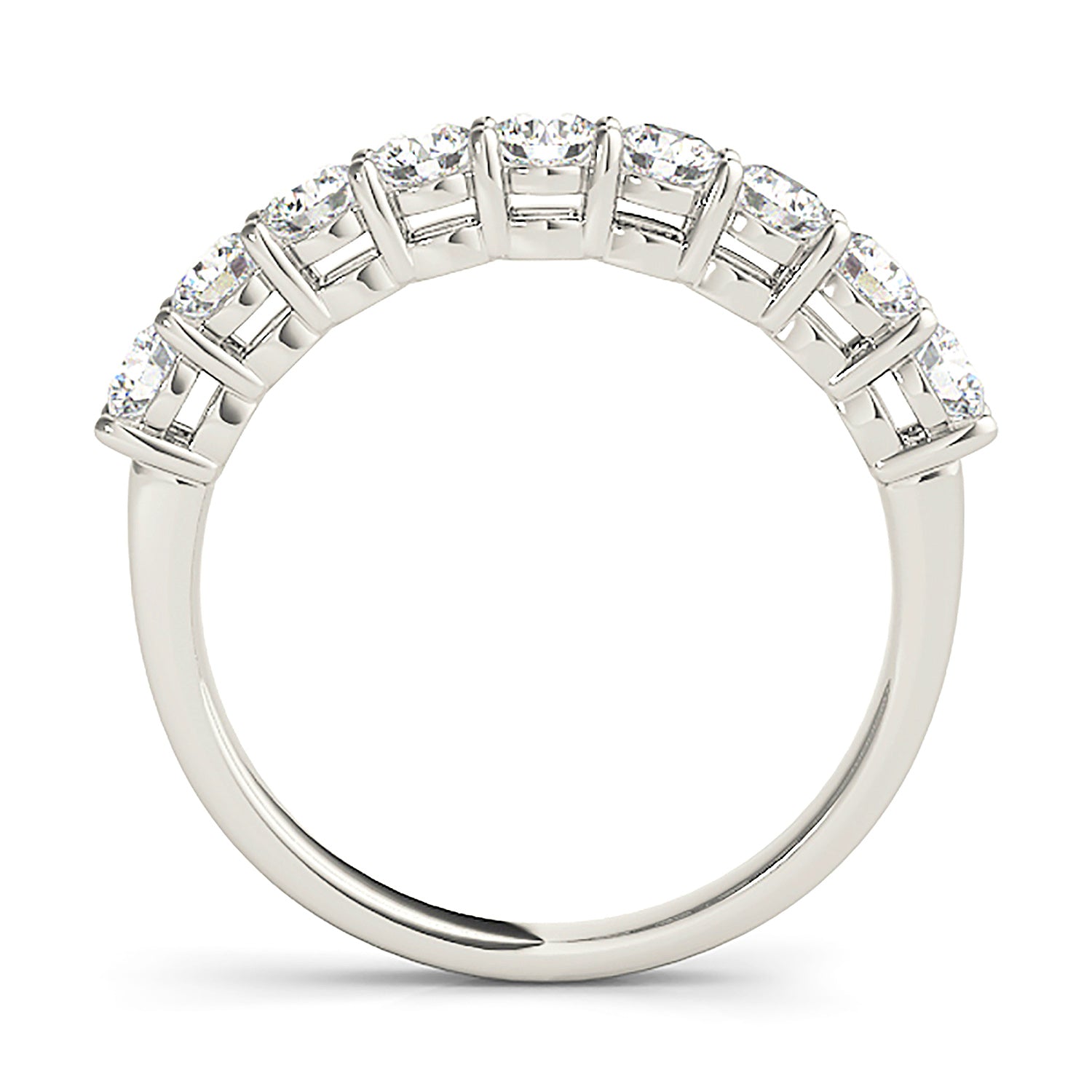 0.75 Carat Round Diamond Wedding Band - 9 Stone Anniversary Ring for Women - Perfect for Bridal, Engagement & Special Occasions