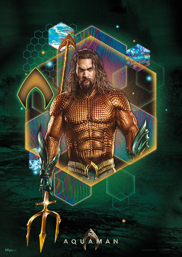 **DC Comics Aquaman Wall Art - 17” x 24” Durable Atlantis Themed Poster Featuring Arthur Curry & Jason Momoa - Officially Licensed Collectible - Perfect for Home, Office, or Superhero Fan Decor**