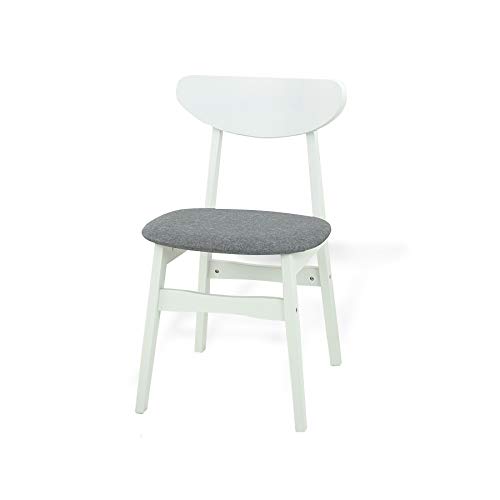 Wickerix Set of 4 Modern Solid Wood Dining Chairs with Padded Seats - Yumiko Style Kitchen Side Chairs for Dining Room, Breakfast Nook & Home Decor