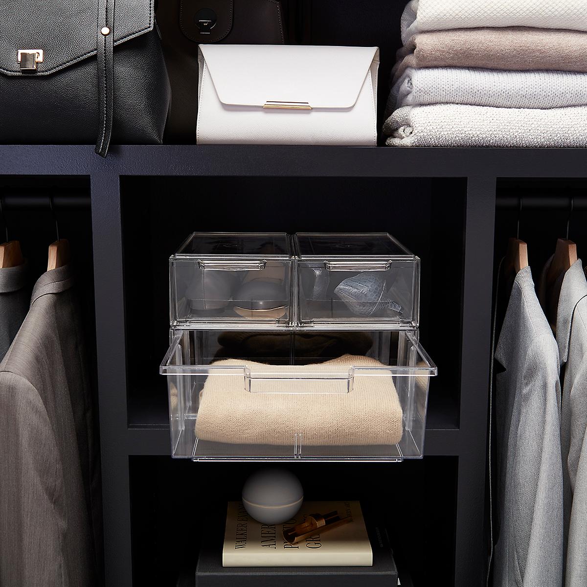 Clear Stackable Shoe Storage Drawers - Organizer for Closet, Bedroom & Entryway (Multiple Sizes) - Perfect for Sneakers, Heels & Boots Organization