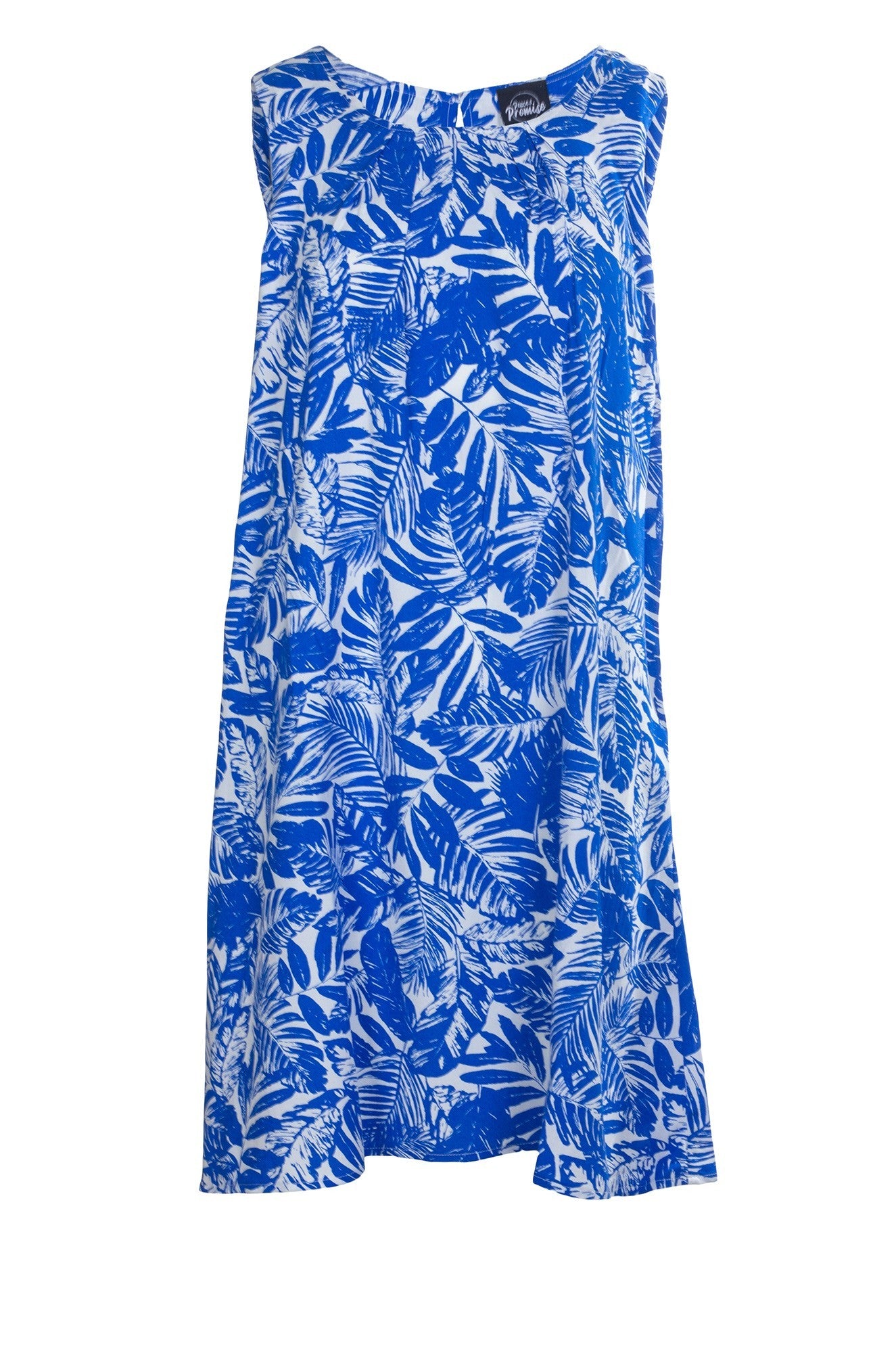 100% Rayon Flowy Dress for Women | Marine White Jungle Print | 7335A1 | Perfect for Summer Vacations & Beach Getaways