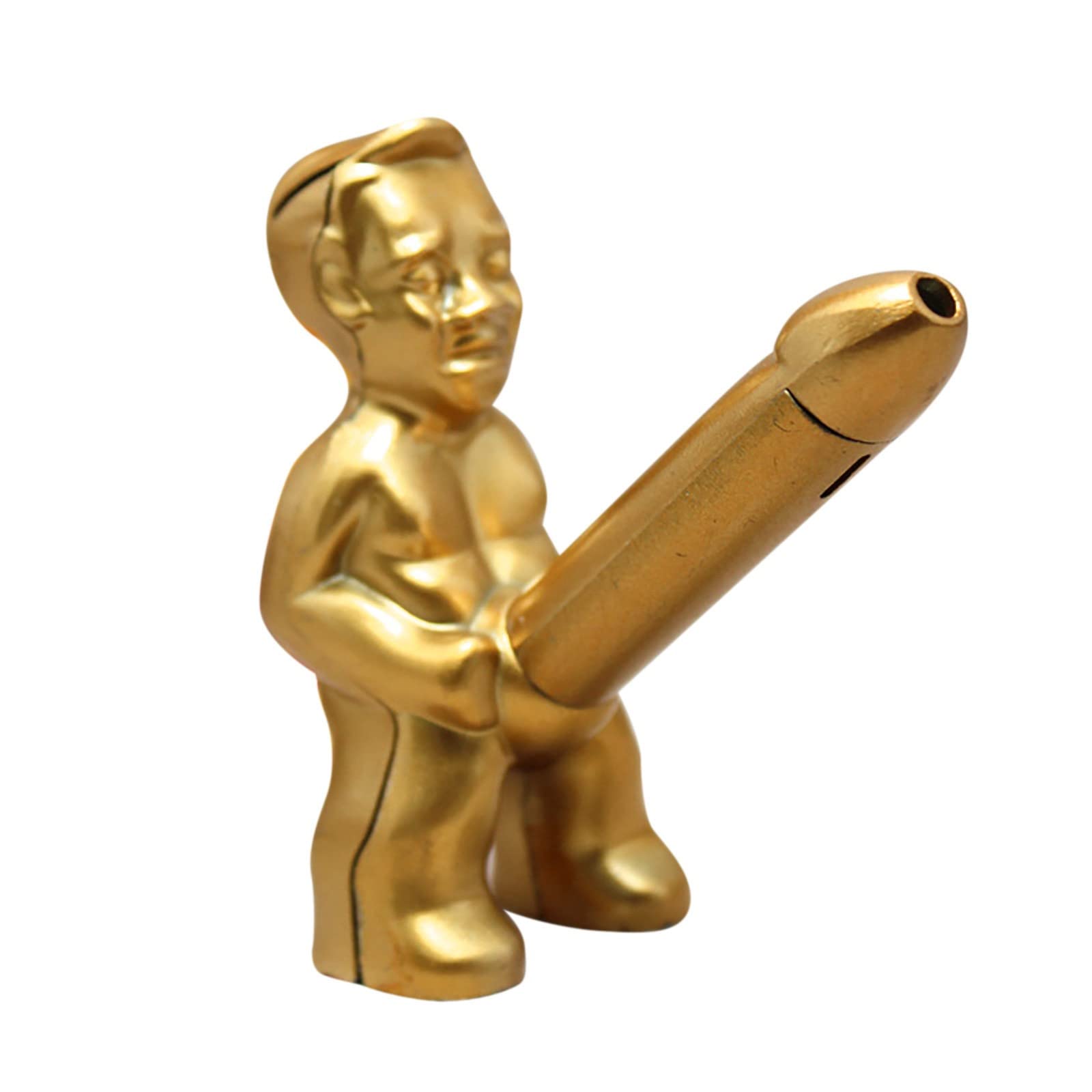 Funny Golden Mini Man Figurine - Creative Desktop Decor & Camping Water Canister Accessory | Perfect for Office, Home, and Outdoor Adventures