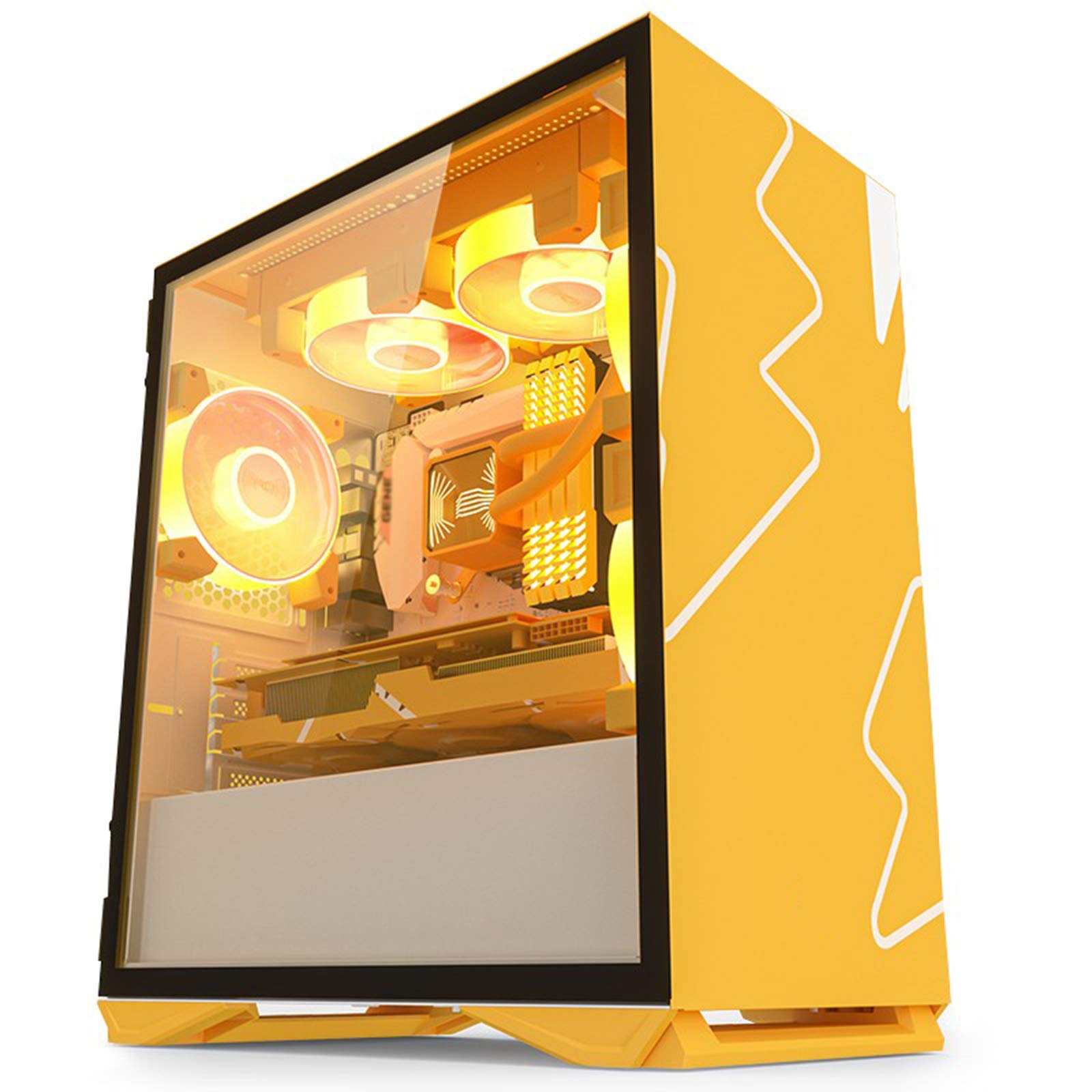 High-Performance PC Gaming Case with USB 3.0 Ports, Tempered Glass Side Panel & RGB Lighting | Excellent Cable Management & Water-Cooling Ready | Perfect for Gaming Rigs, Streaming Setups & Workstations