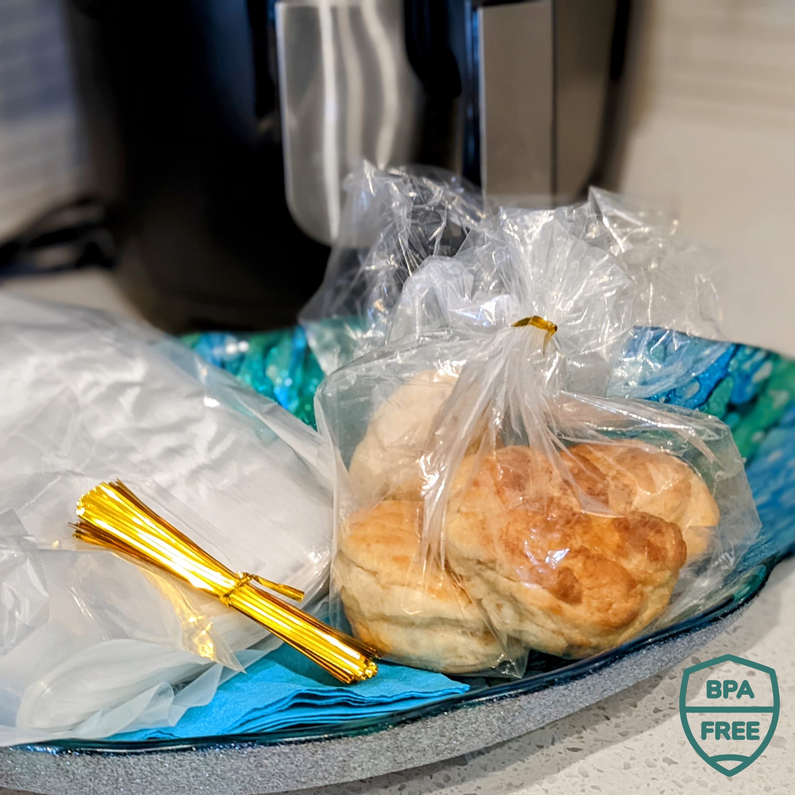 100 Pack Reusable Plastic Bread Bags with Ties - Clear Airtight Storage Bags for Homemade Bread, Moisture-Free Preservation - Perfect for Home Bakers & Bakery Owners - Great for Fresh Bread Storage, Meal Prep & Gifting