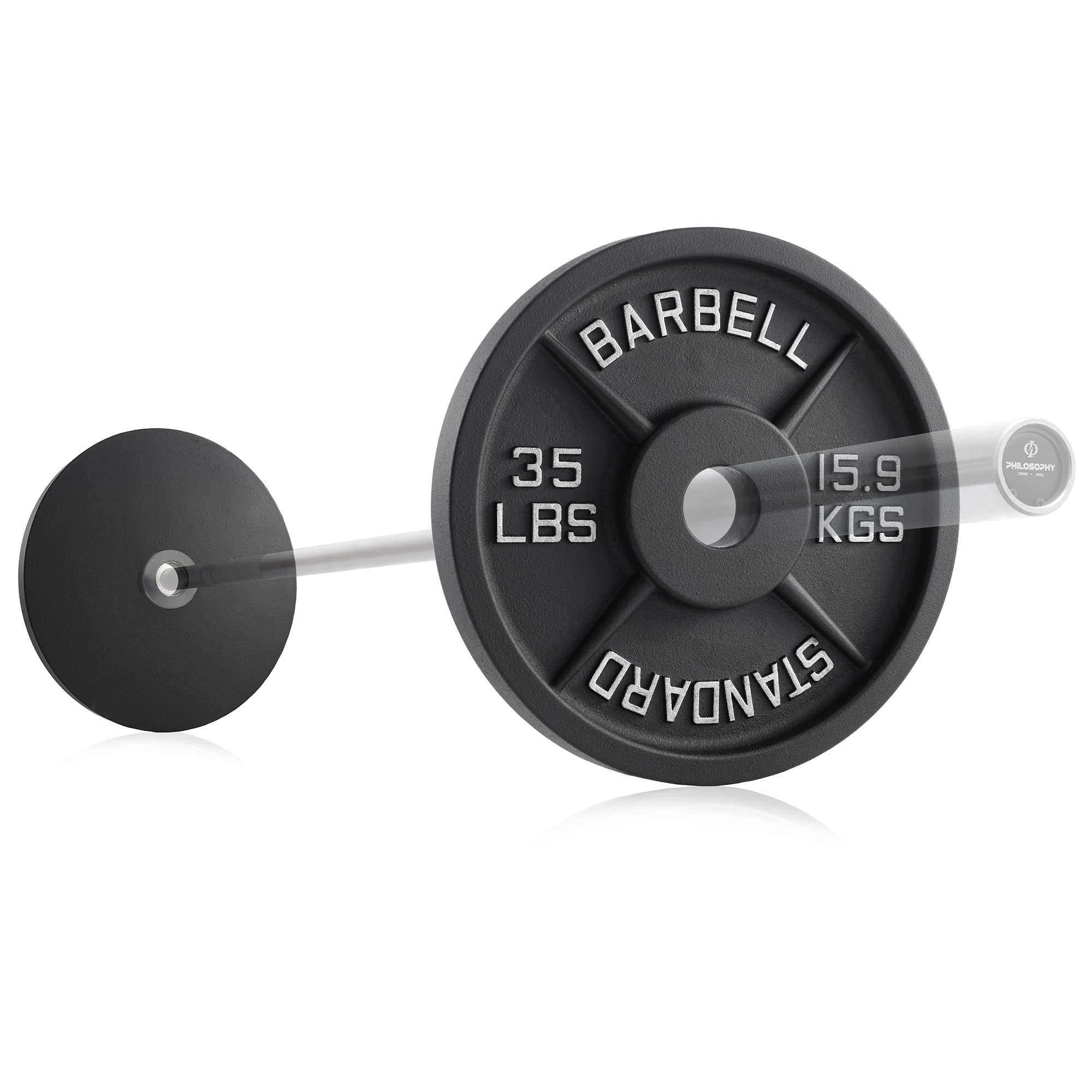 Olympic 2-Inch Cast Iron Weight Plates (Set of 2) - Perfect for Home Gym Strength Training & CrossFit Workouts