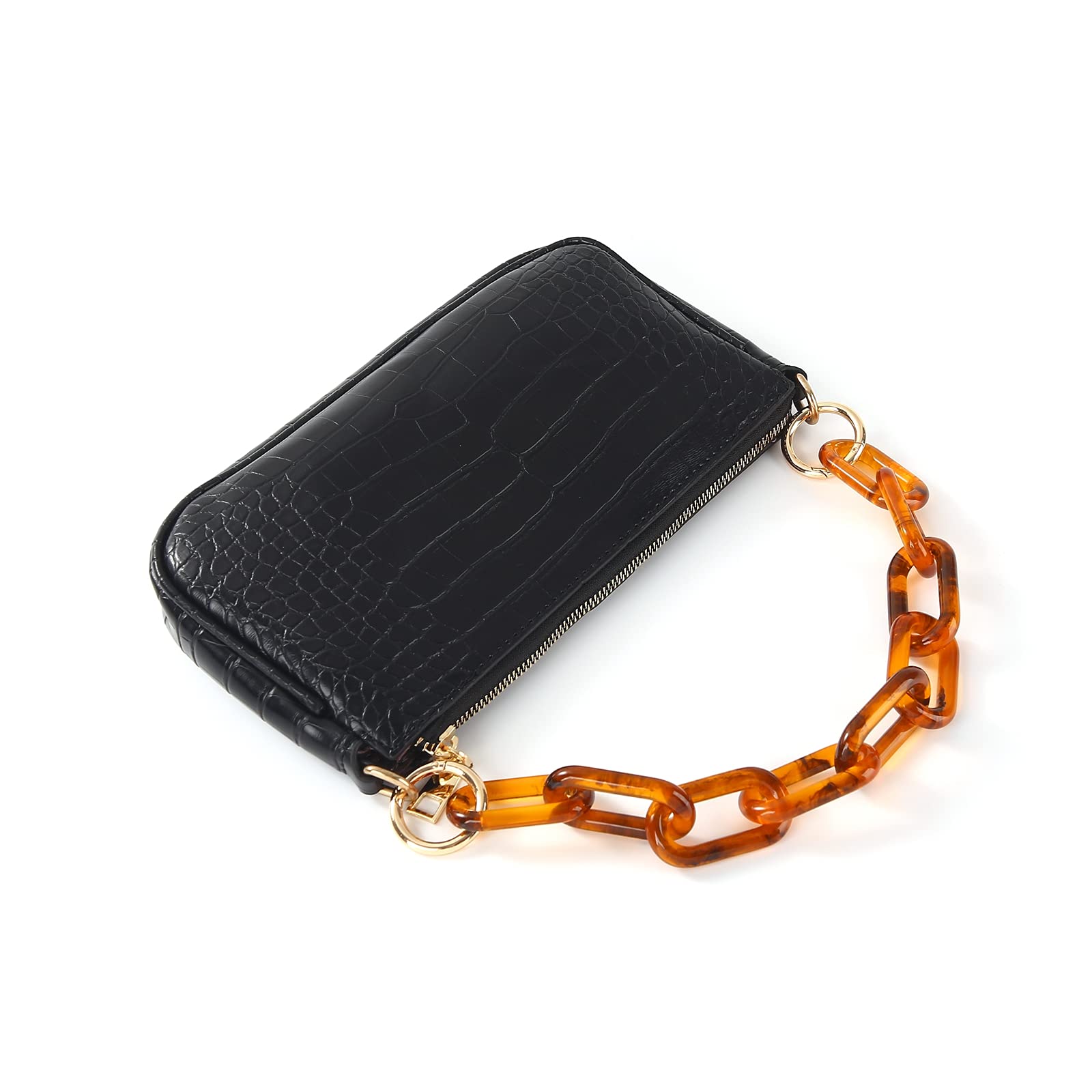 Chunky Resin Purse Handle Replacement - Stylish Short Bag Chain Strap for Handbag Decoration & Accessories (Brown) | Perfect for DIY Purse Upgrades, Fashionable Bag Charms & Replacement Straps