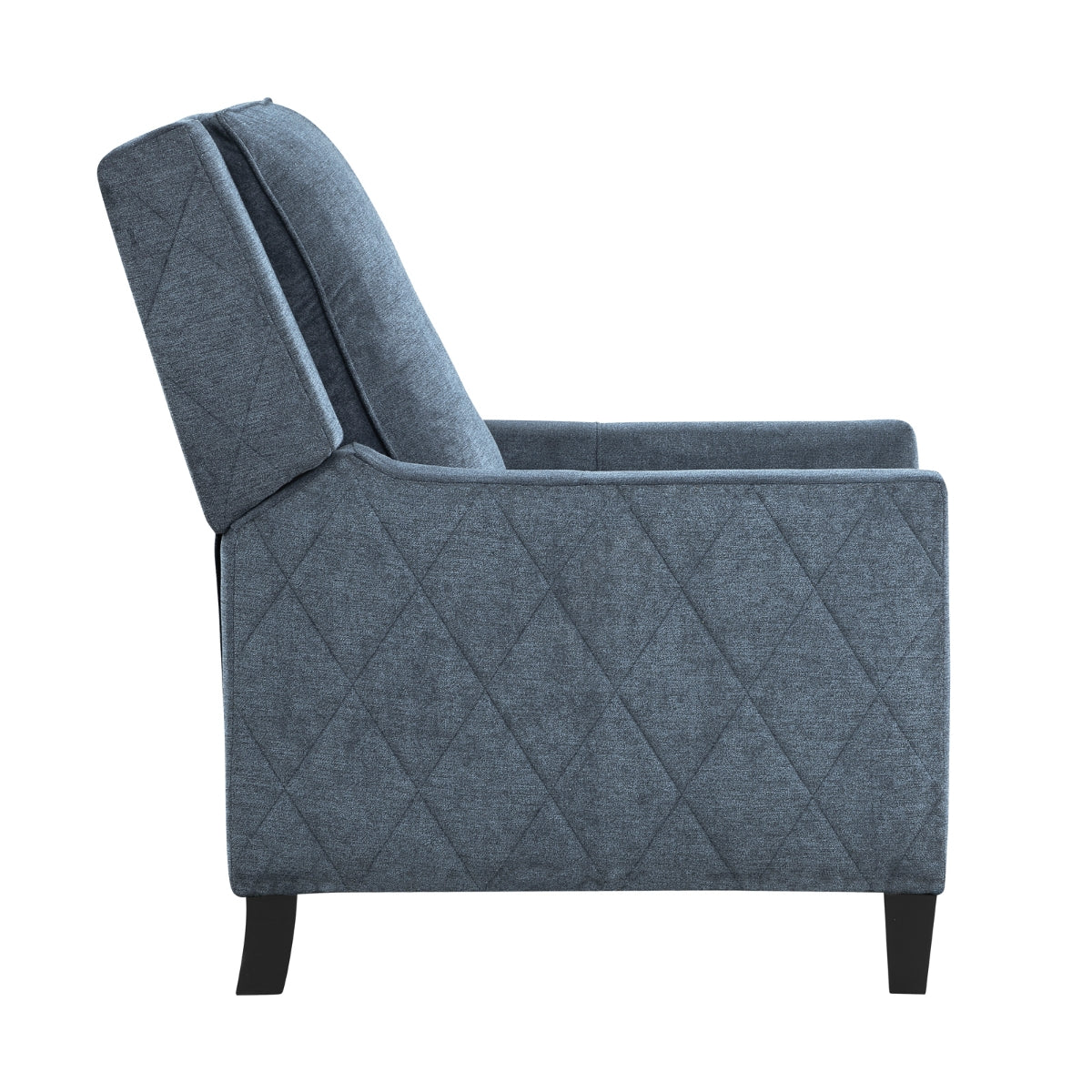 Banks II Self-Reclining Armchair - Blue Textured Fabric Living Room Chair for Relaxing & Lounging | Comfortable Recliner for Home Theater, Gaming & Reading Nook