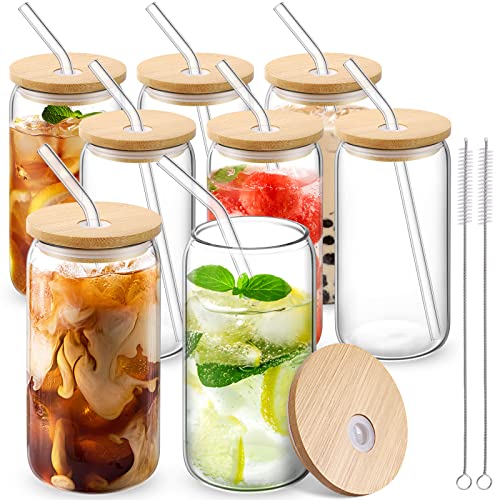8 Glasses + 8 Straws + 8 Lids