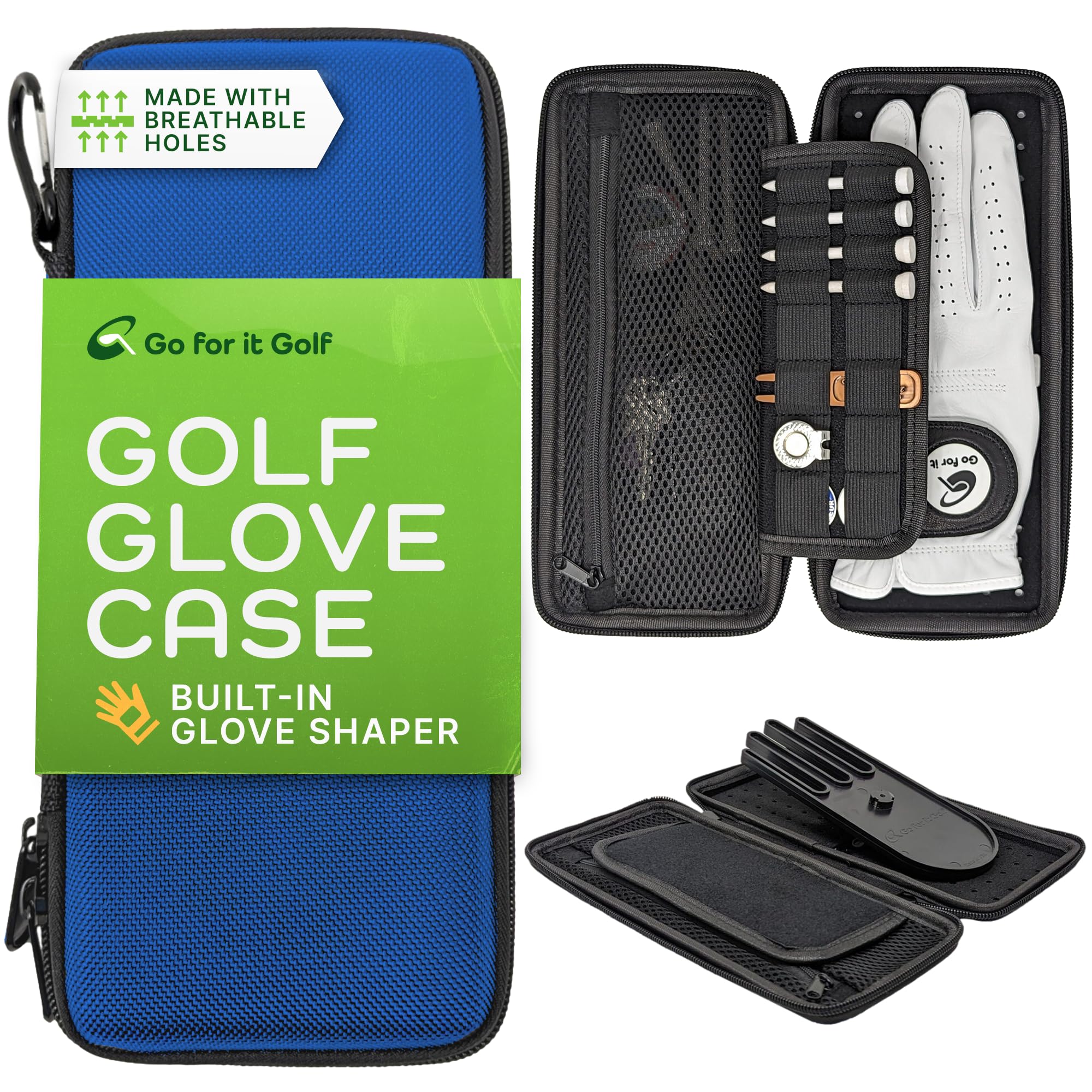 Wrinkle-Free Golf Glove Case with Shaper & Magnetic Holder - for Men & Women - Perfect for Golf Accessories Storage