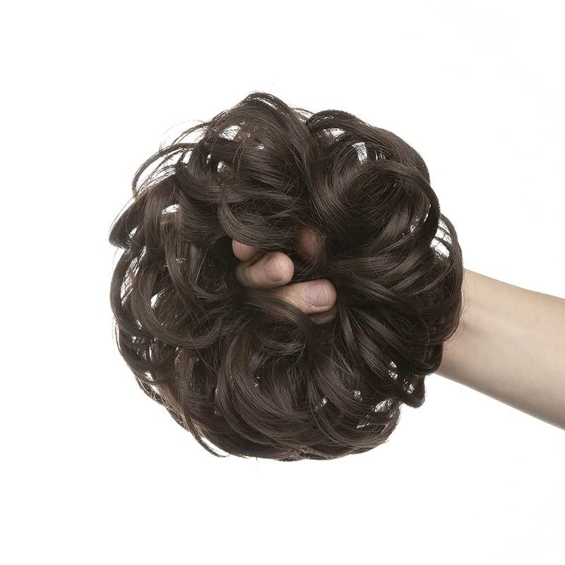 CHANDERKASH Large Messy Bun Scrunchie - Pack of 1 | Synthetic Nylon Wavy Curly Hair Bun Extensions | Puff Juda Bun Shaper for Thick Hair | Perfect for Workouts, Yoga, and Everyday Stylish Looks
