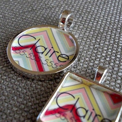 Custom Silver Pet ID Tag with Chevron Stripes - Personalized Dog & Cat Name Tag for Collars - Perfect for Daily Walks, Travel & Pet Safety
