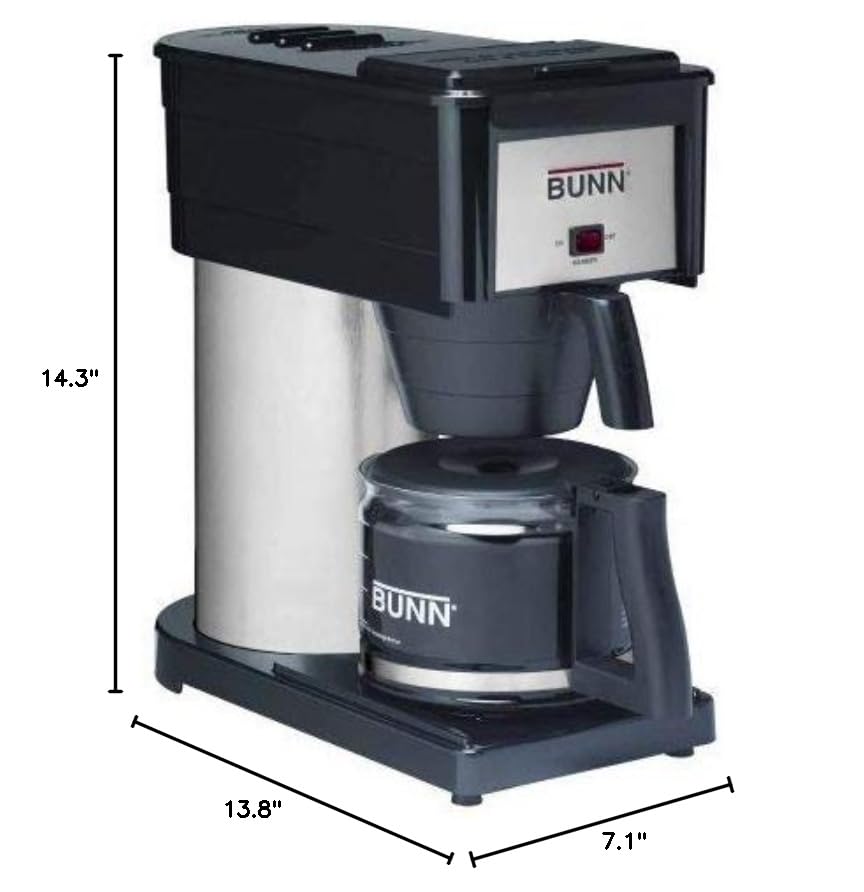 BUNN BX-D Velocity Brew 10-Cup Coffee Maker - Fast Brewing for High Altitude Areas | Perfect for Offices, Restaurants & Home Use