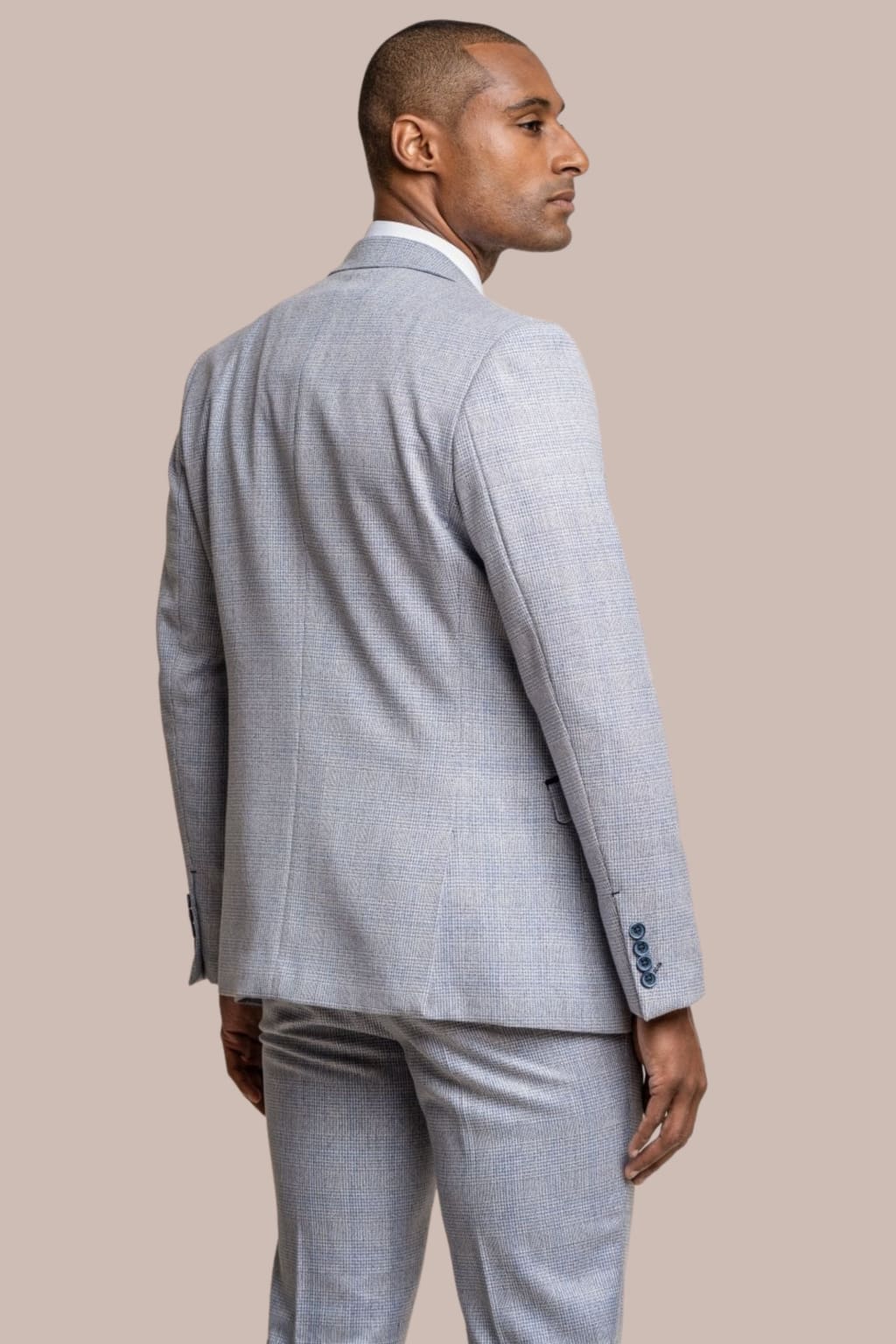 Cavani Caridi Men's Sky Slim Fit Tweed Check Blazer Jacket - Formal Business Suit for Office, Wedding & Special Occasions