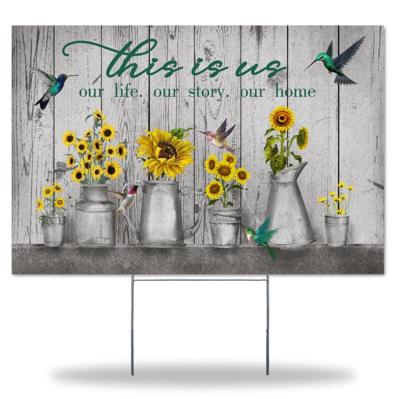 Daisy Spring Lawn Sign - Double Sided Weather-Resistant Yard Decor for Garden, Party & Garage Sale (12x18in)