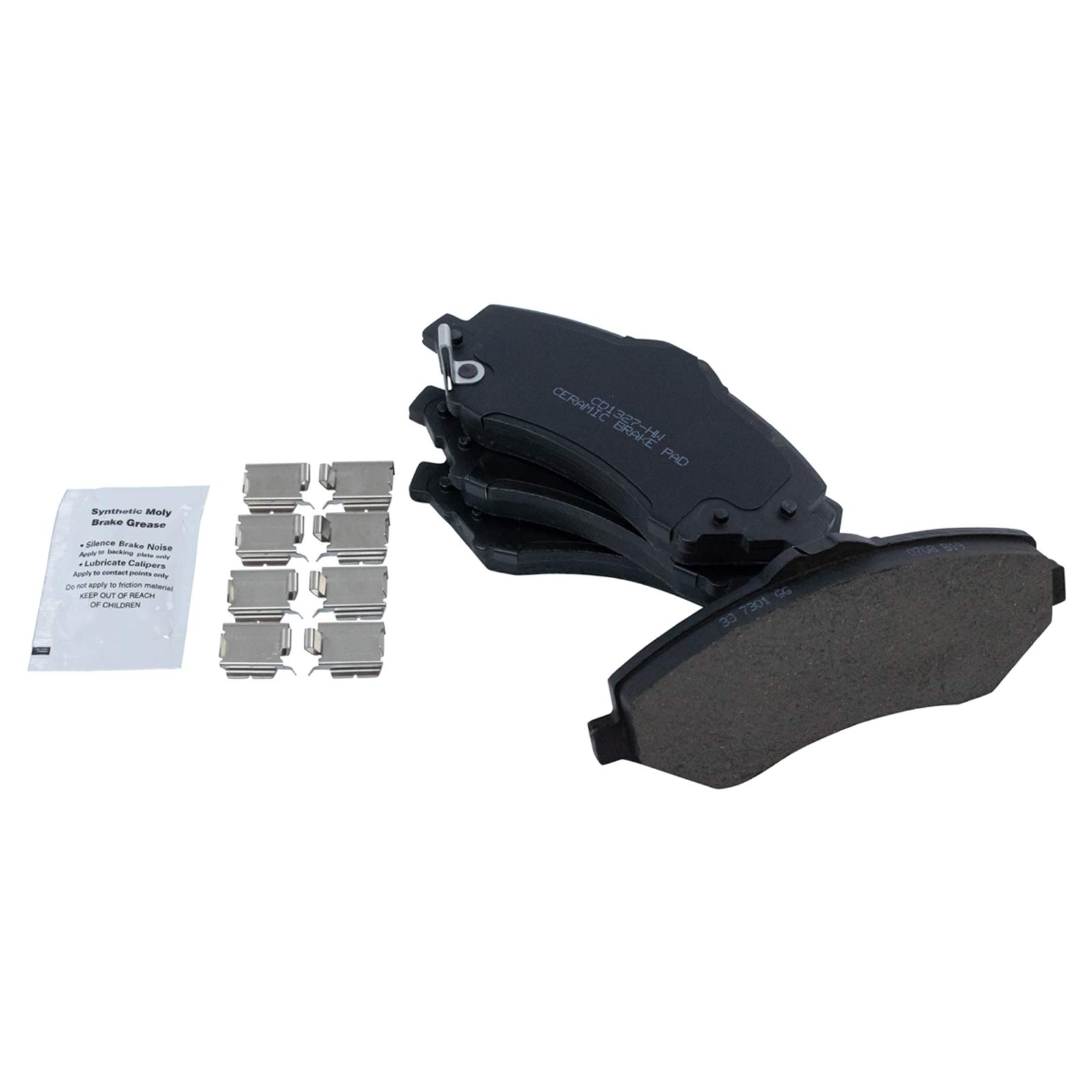 TRQ Front Ceramic Brake Pads & Coated Rotor Caliper Kit for Dodge Caravan Routan - High Performance Braking System for City Driving & Highway Safety