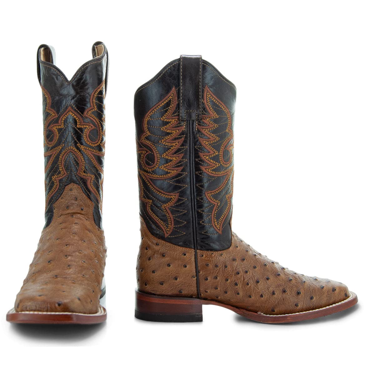 **Soto Boots Women's Ostrich Print Cowgirl Boots – Genuine Leather Handcrafted Cowboy Boots for Women (M8002) – Perfect for Western Rides, Country Events & Fashion Outfits**