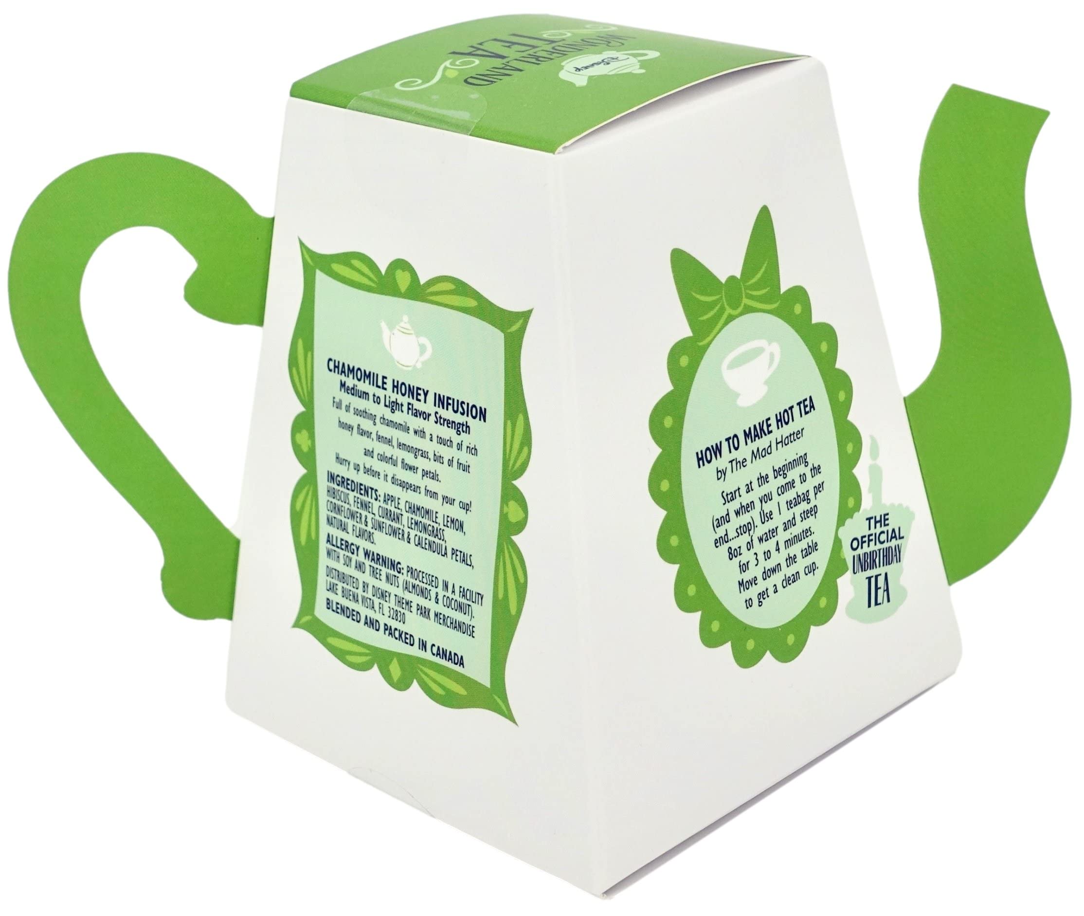 Disney Parks Exclusive Alice in Wonderland Luxury Tea - Contrariwise Blend Herbal Infusion - 10 Tea Bags for Afternoon Tea & Gift Giving