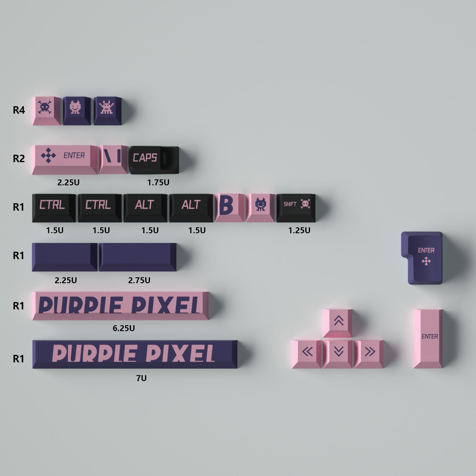 Large Font PBT Mechanical Keyboard Keycaps Set - Cherry Profile Height, Dye-Sublimation for Durability | Perfect for Gaming, Typing & Office Work