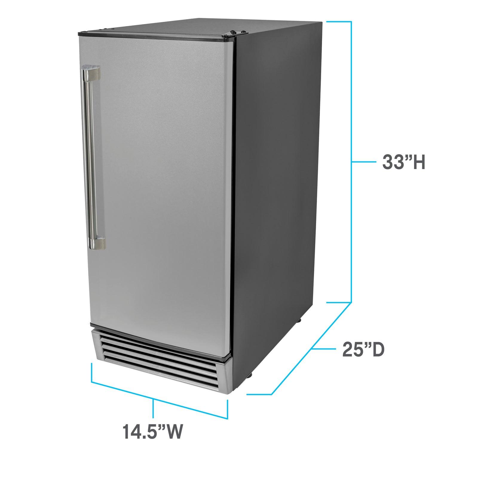 Avanti Elite IME49U3SIS Built-In or Freestanding Ice Maker - 15 Inch Stainless Steel, 49 lbs Daily Production - Perfect for Restaurants, Bars, and Home Kitchens