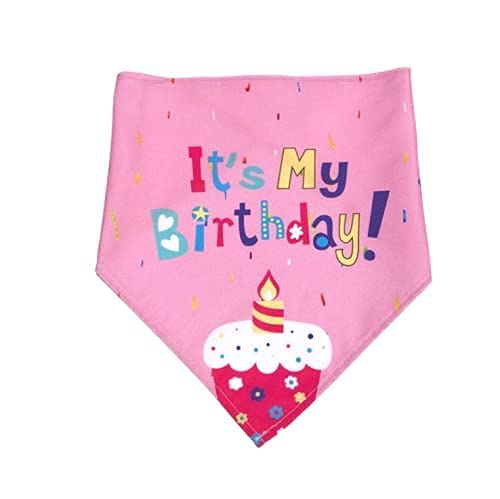 Pet Birthday Party Hat & Bandana Set - Cute Puppy Cat Costume Headwear for Dogs & Cats - Pink Birthday Decorations & Accessories for Boys & Girls - Perfect for Pet Birthday Parties & Photo Shoots