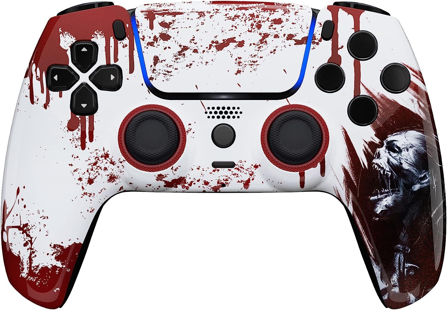 Wireless PS5 Controller - Custom Gaming Controller Compatible with Playstation 5, Ergonomic Design with Multiple Styles (Bloody Zombie Edition) - Perfect for Competitive Gaming & Long Play Sessions
