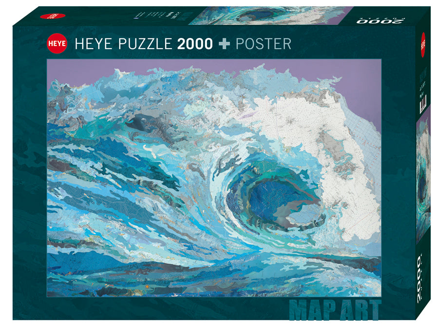 Heye 2000 Piece Jigsaw Puzzle - World Map Art with Wave Design for Adults & Teens - Perfect for Family Game Night, Stress Relief & Home Decor