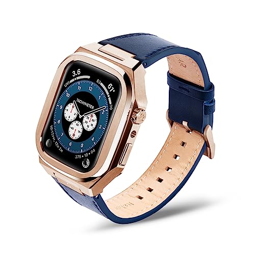 Rose Gold / Blue Leather