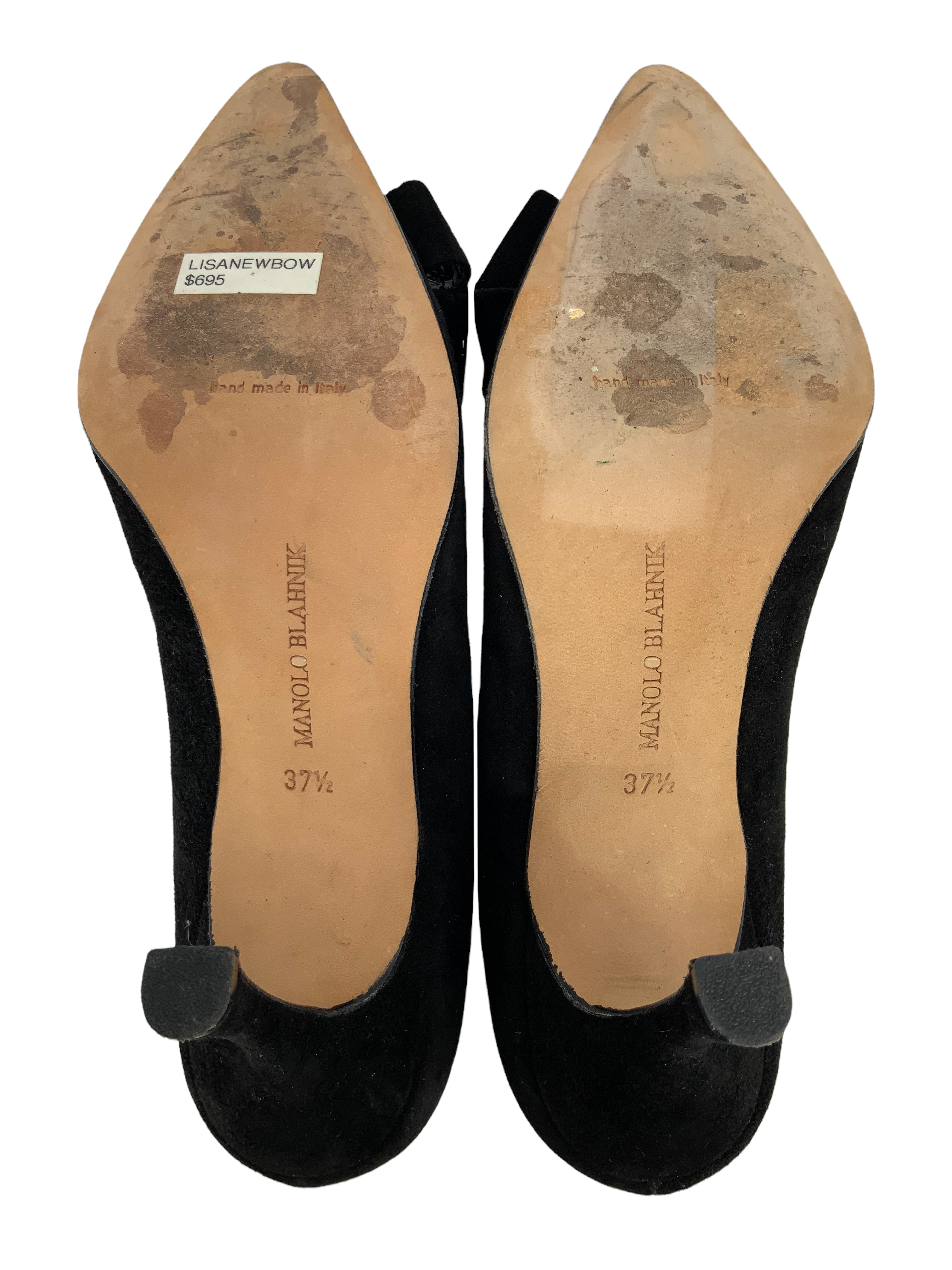 Manolo Blahnik Lisanew Suede Pumps Women's Size 7.5 - Elegant High Heels for Parties, Weddings & Special Occasions