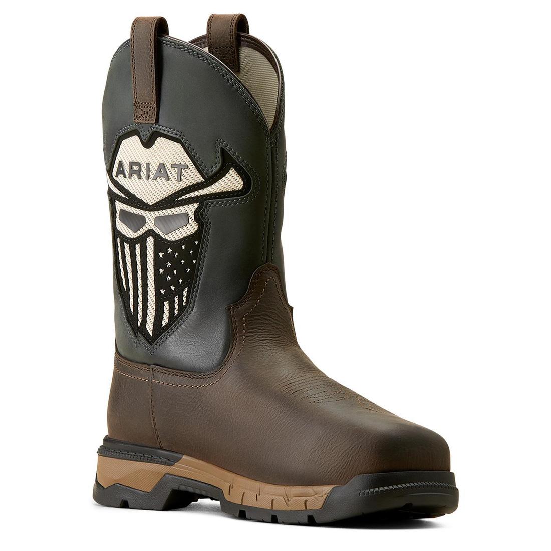 Rebar Flex VentTEK Incognito Composite Toe Western Work Boot - Durable & Comfortable for Construction, Ranch Work & Outdoor Labor - Iron Coffee Brown