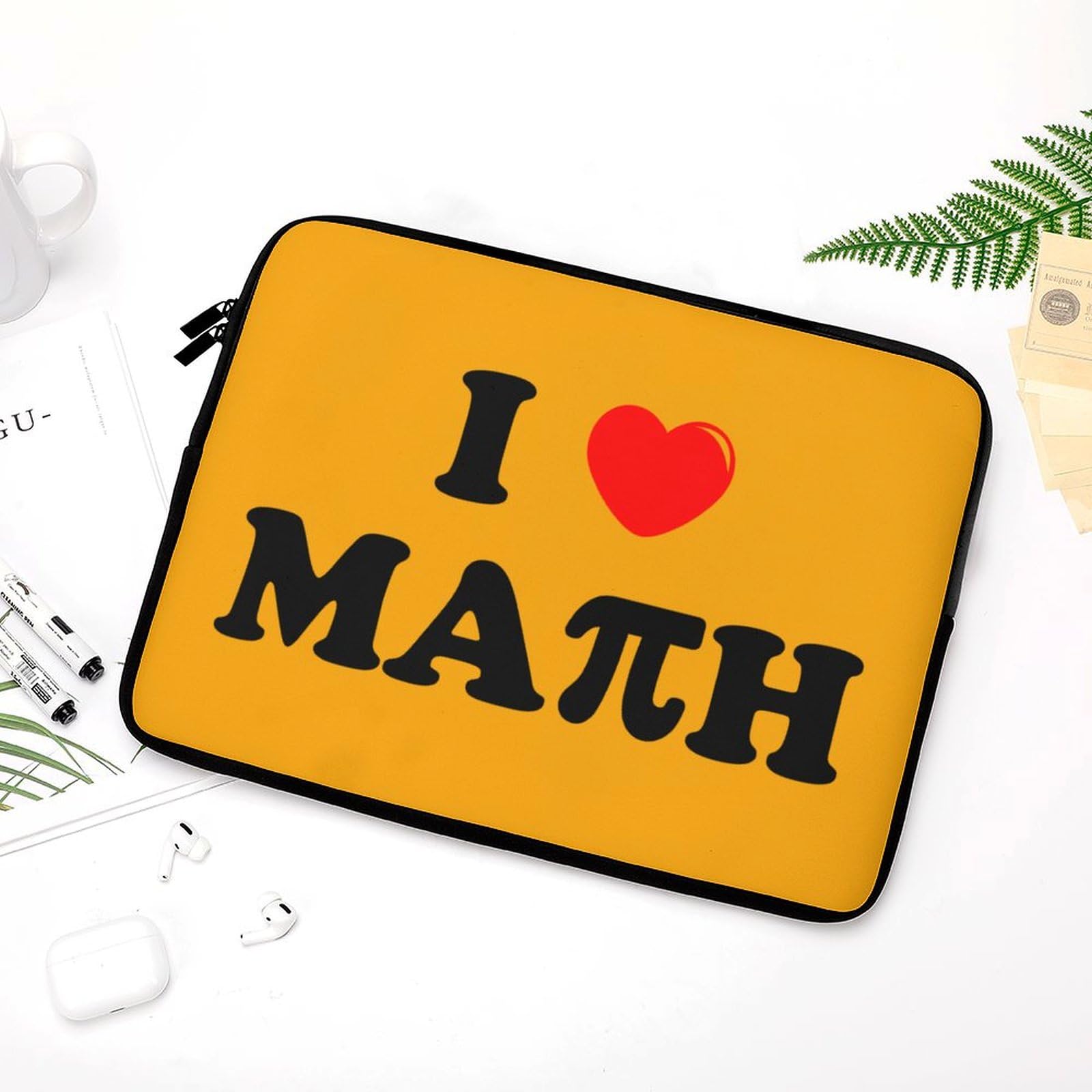 I Love Math Personalized Laptop Bag - Business Casual Slim Computer Briefcase for Work, School, and Travel