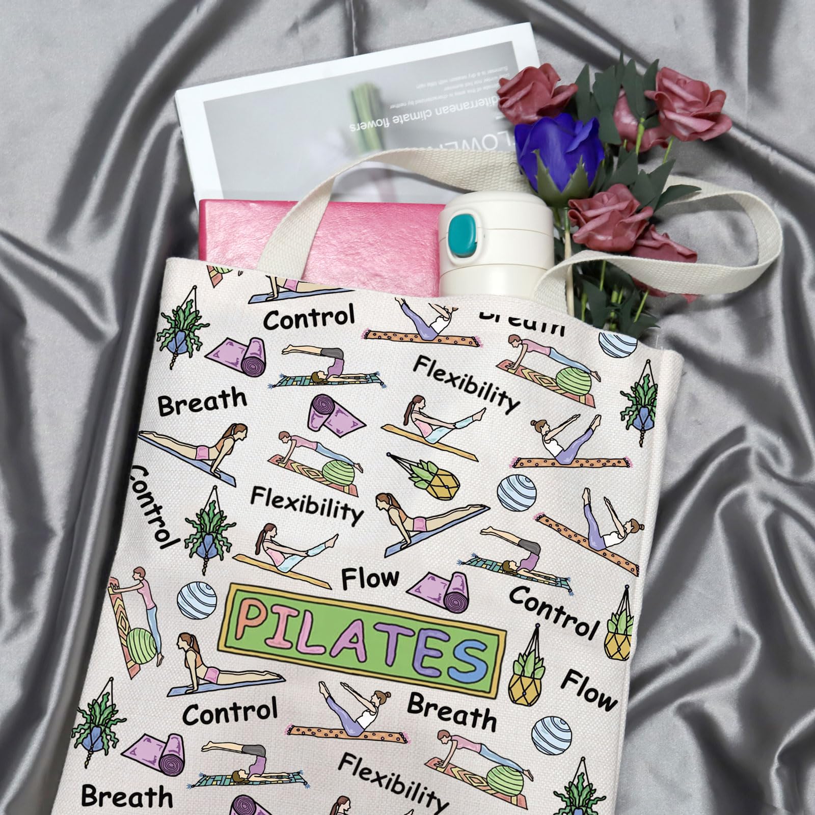 GJTIM Pilates Instructor Gift - Fitness Teacher Coach Workout Present - Cosmetic Makeup Bag for Yoga, Gym & Travel Essentials