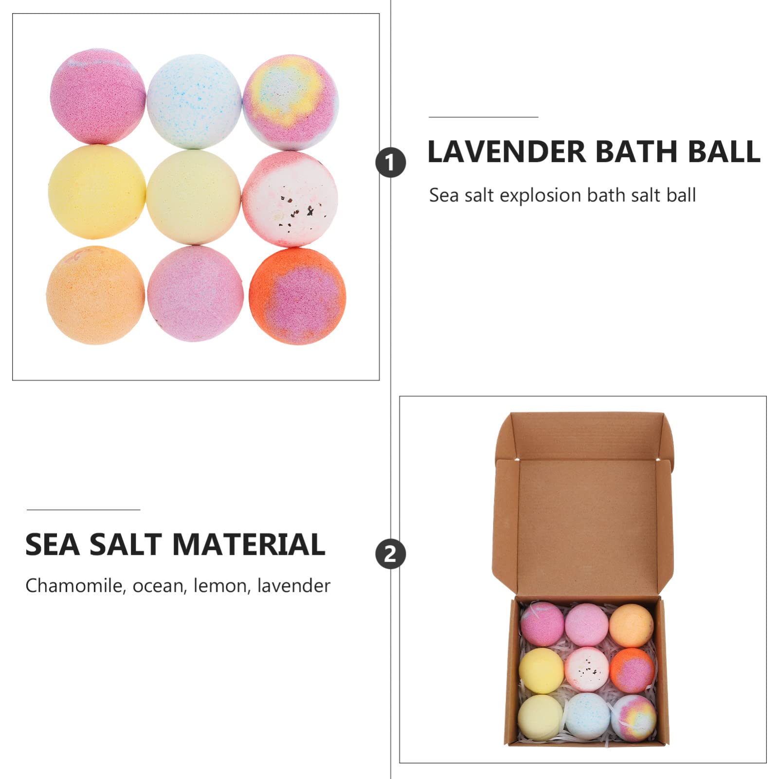 9-Piece Natural Spa Bath Set with Soothing Moisturizing Bath Salt Balls - Relaxing Shower Balls for Stress Relief & Skin Hydration | Perfect for Home Spa, Self-Care, and Gift Giving