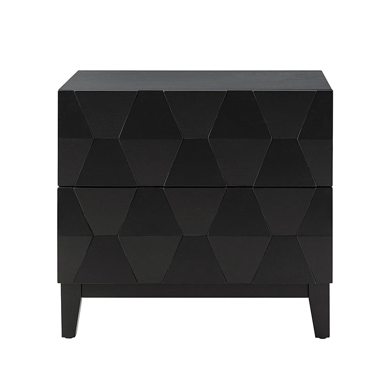 2-Drawer Nightstand with Built-in USB Outlets - Modern Bedside Table for Charging Devices, Perfect for Bedroom, Living Room, or Office