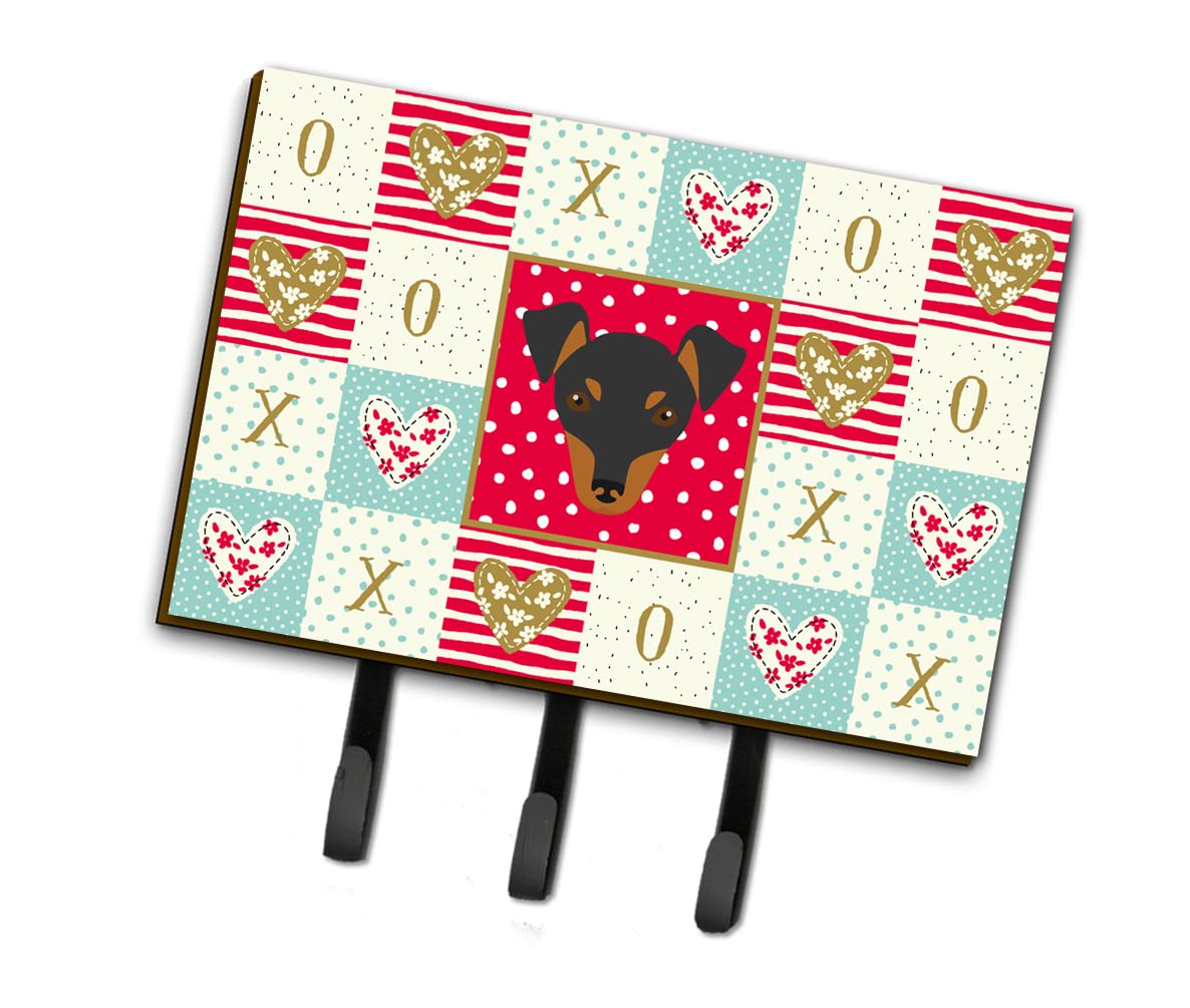Caroline's Treasures Manchester Toy Terrier Love Leash & Key Holder Hooks - Colorful Dog-Themed Wall Decor for Pet Lovers - Perfect for Home, Office, or Gift