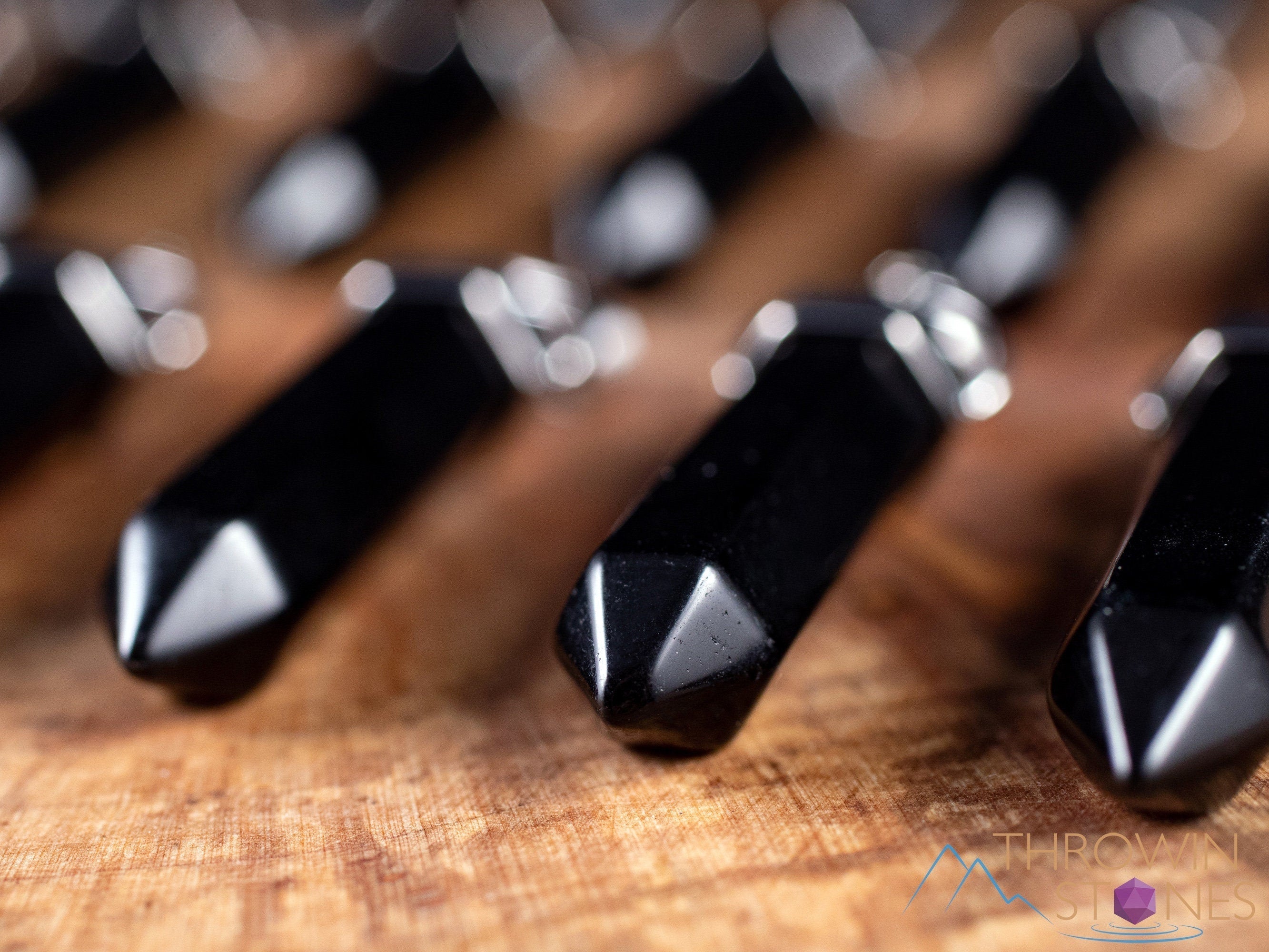 Black Onyx Crystal Pendant Necklace - Handmade Healing Stone Jewelry with Natural Crystal Points | Spiritual Protection, Chakra Balancing & Meditation Accessory (E1957)