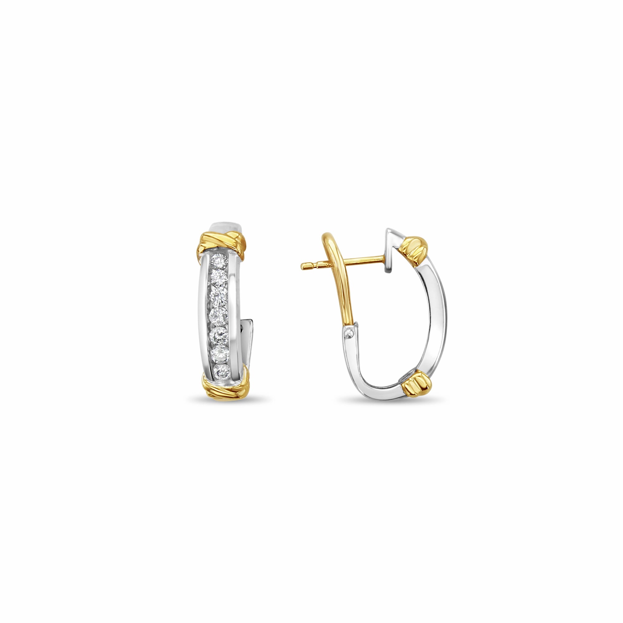 Channel Set Round Diamond Latchback Earrings - 14K Gold Stud Earrings for Women, Elegant Gift for Anniversary & Valentine's Day - Perfect for Parties, Weddings & Special Occasions