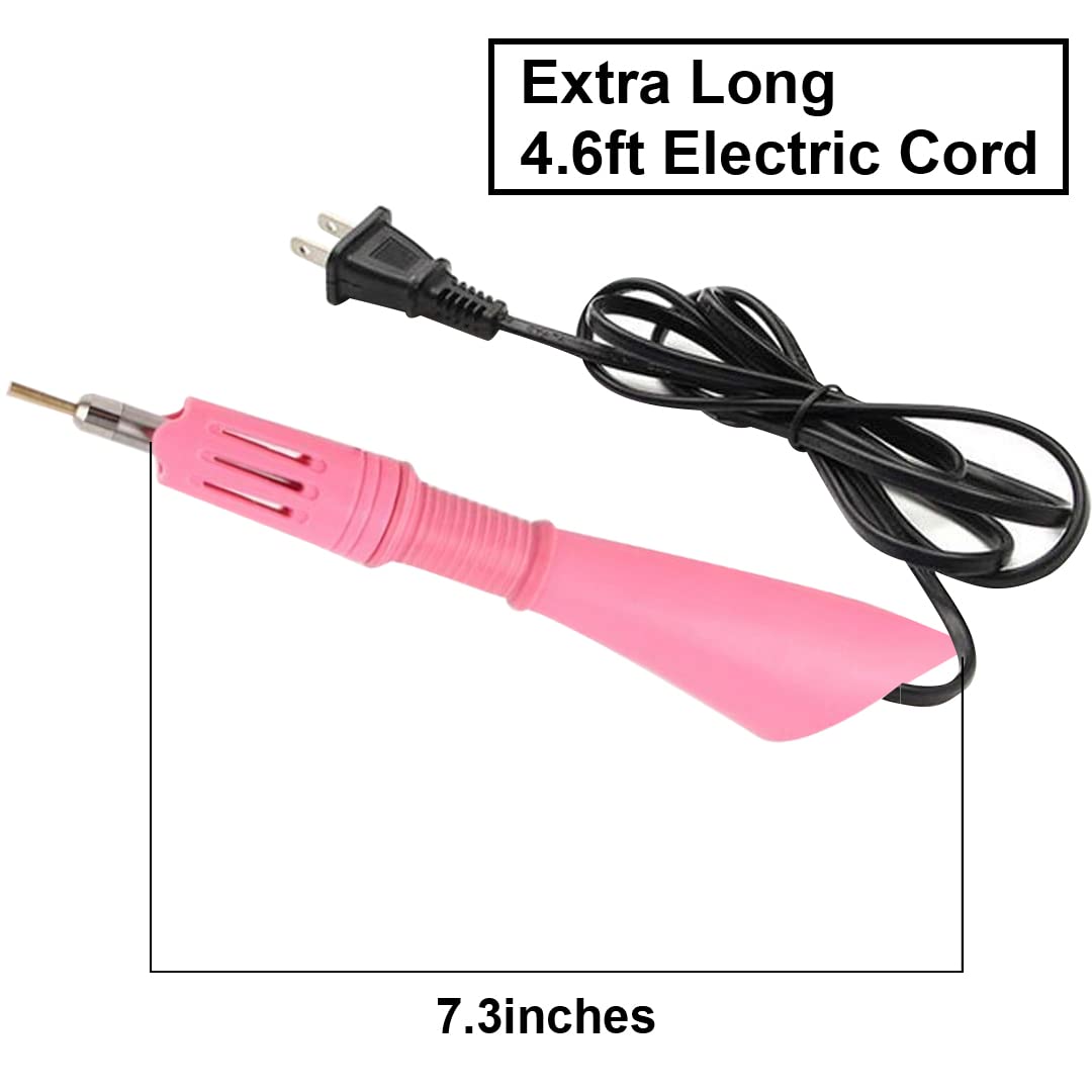 Professional 7-in-1 Hotfix Rhinestone Applicator Kit with 7 Size Tips & Stand - DIY Iron-on Crystal Gem Tool for Clothing, Shoes, Bags & Crafts (Pink) - Perfect for Fashion Design, Costume Making & Home Decor Projects