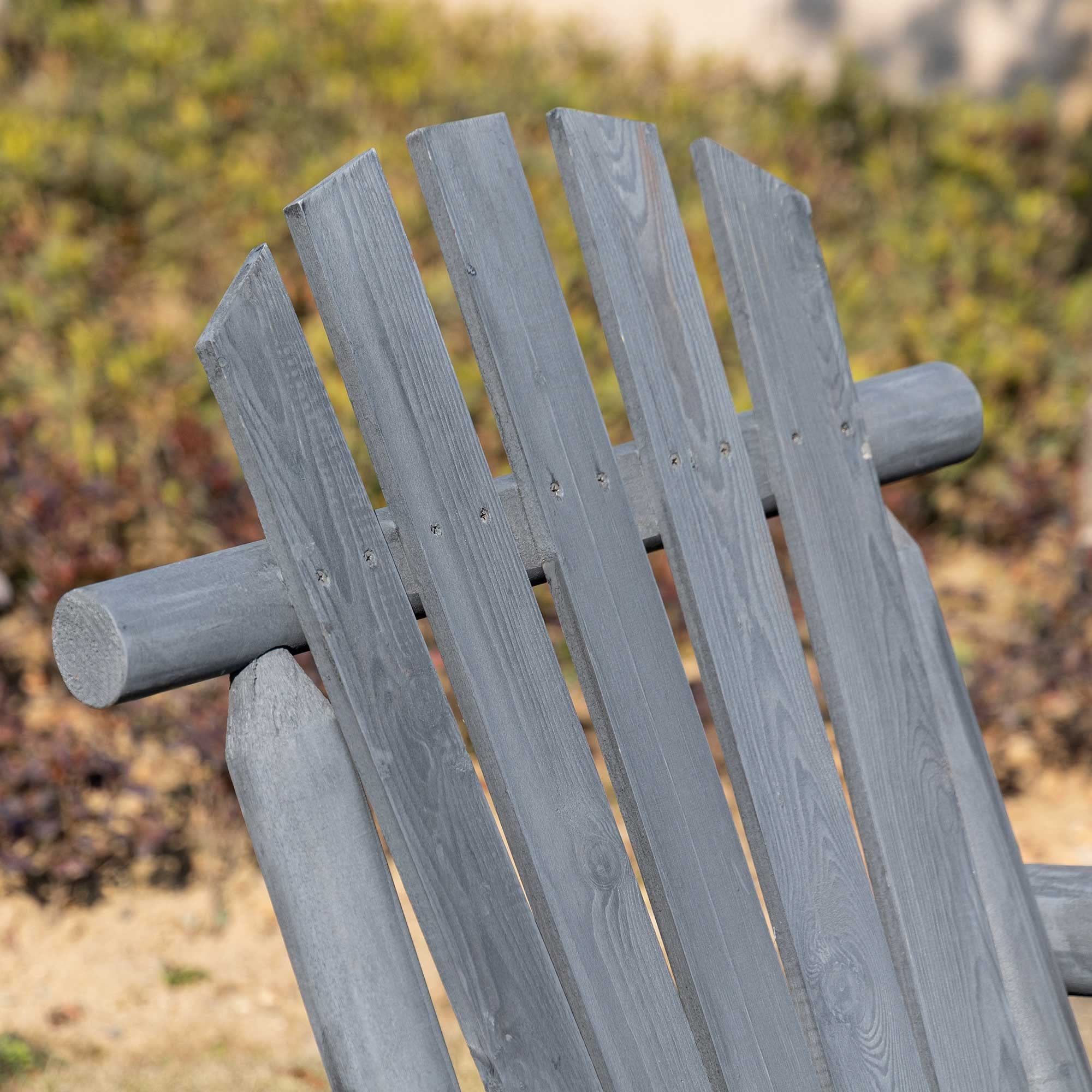 Outsunny Dark Gray Wooden Rocking Chair - Single-Person Adirondack Patio Rocker with Rustic High Back & Slatted Design for Backyard, Garden, Porch - Perfect for Relaxing Outdoors & Indoor Lounging