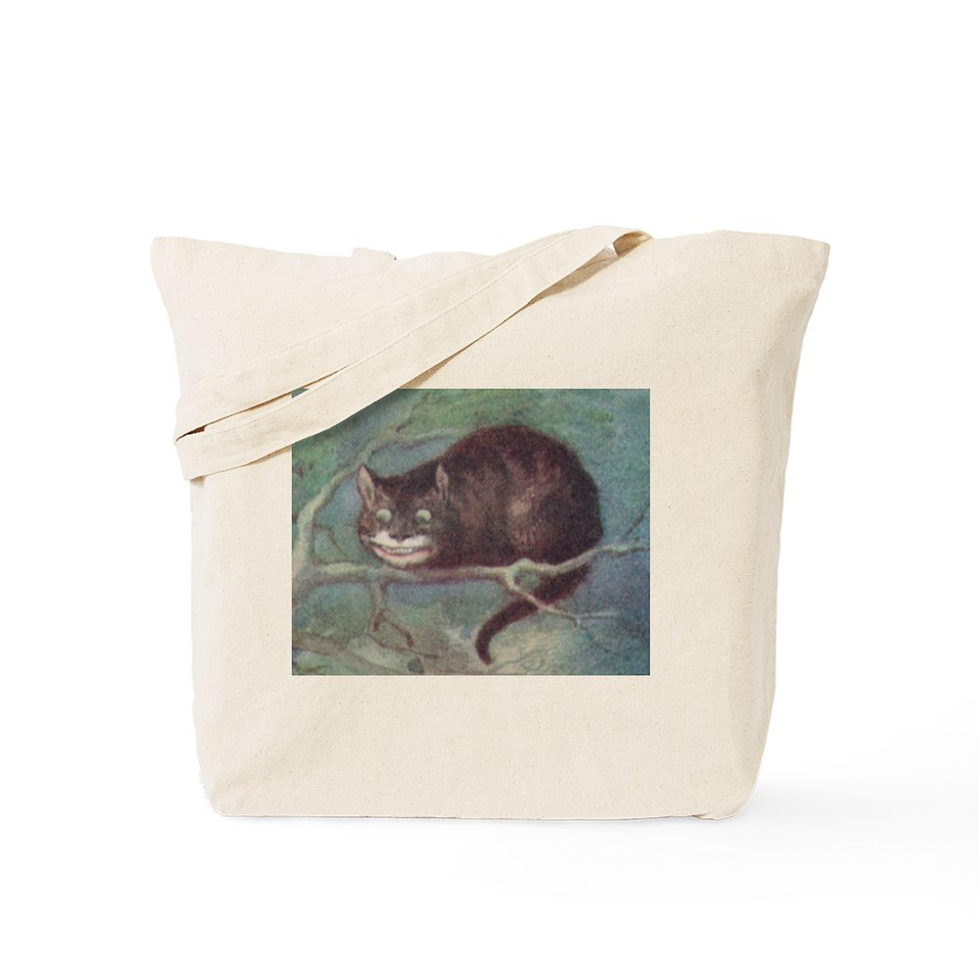 Cheshire Cat Tote Bag - Natural Canvas Reusable Shopping Bag for Groceries, Beach & Daily Use | Eco-Friendly Cotton Tote with Unique Alice in Wonderland Design