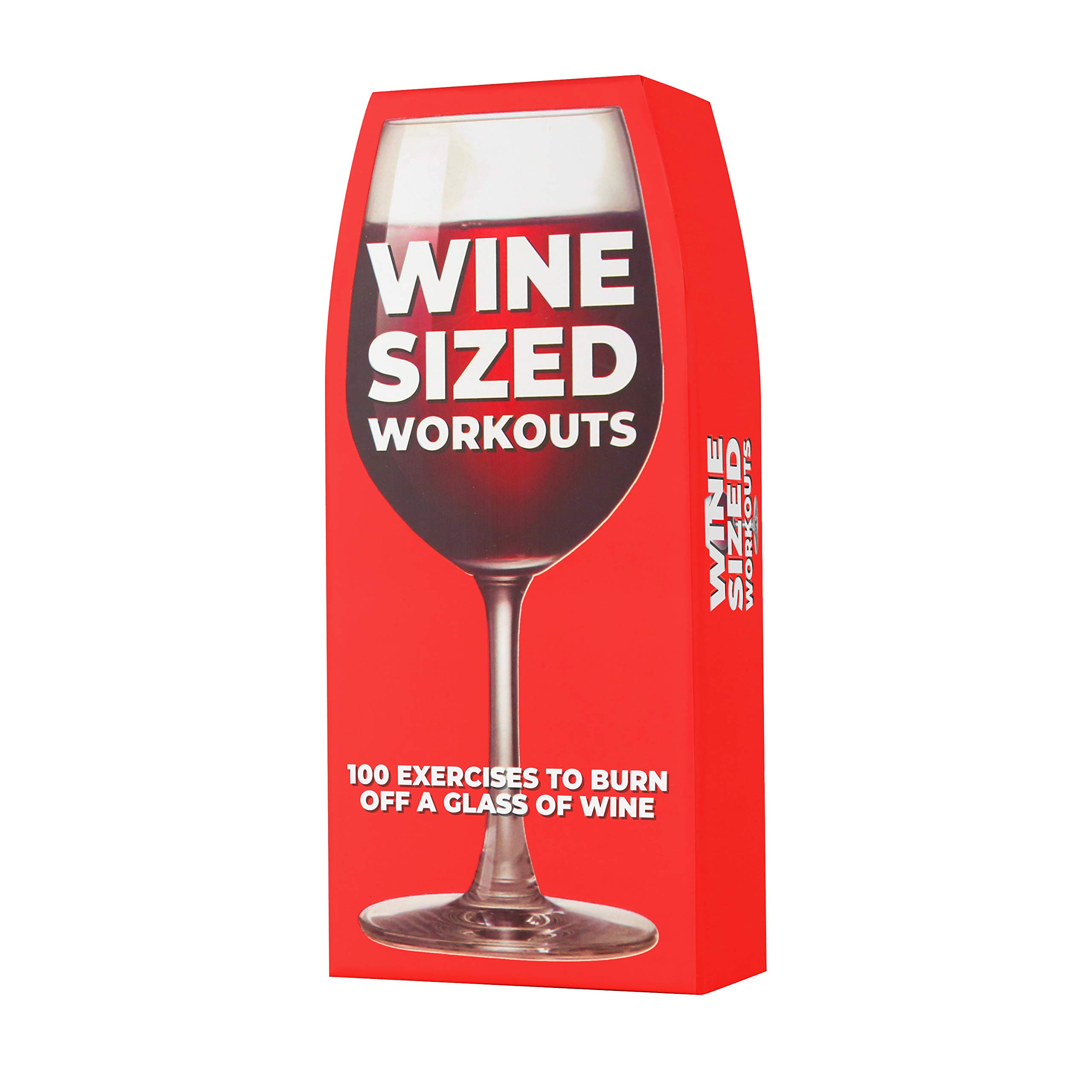 Gift Republic 100 Wine Glass Workout Cards - Fun Fitness Exercise Cards to Burn Wine Calories | Novelty Gift for Wine Lovers, Secret Santa & Stocking Stuffer | Perfect for Home Workouts, Bachelorette Parties & Wine Tasting Events