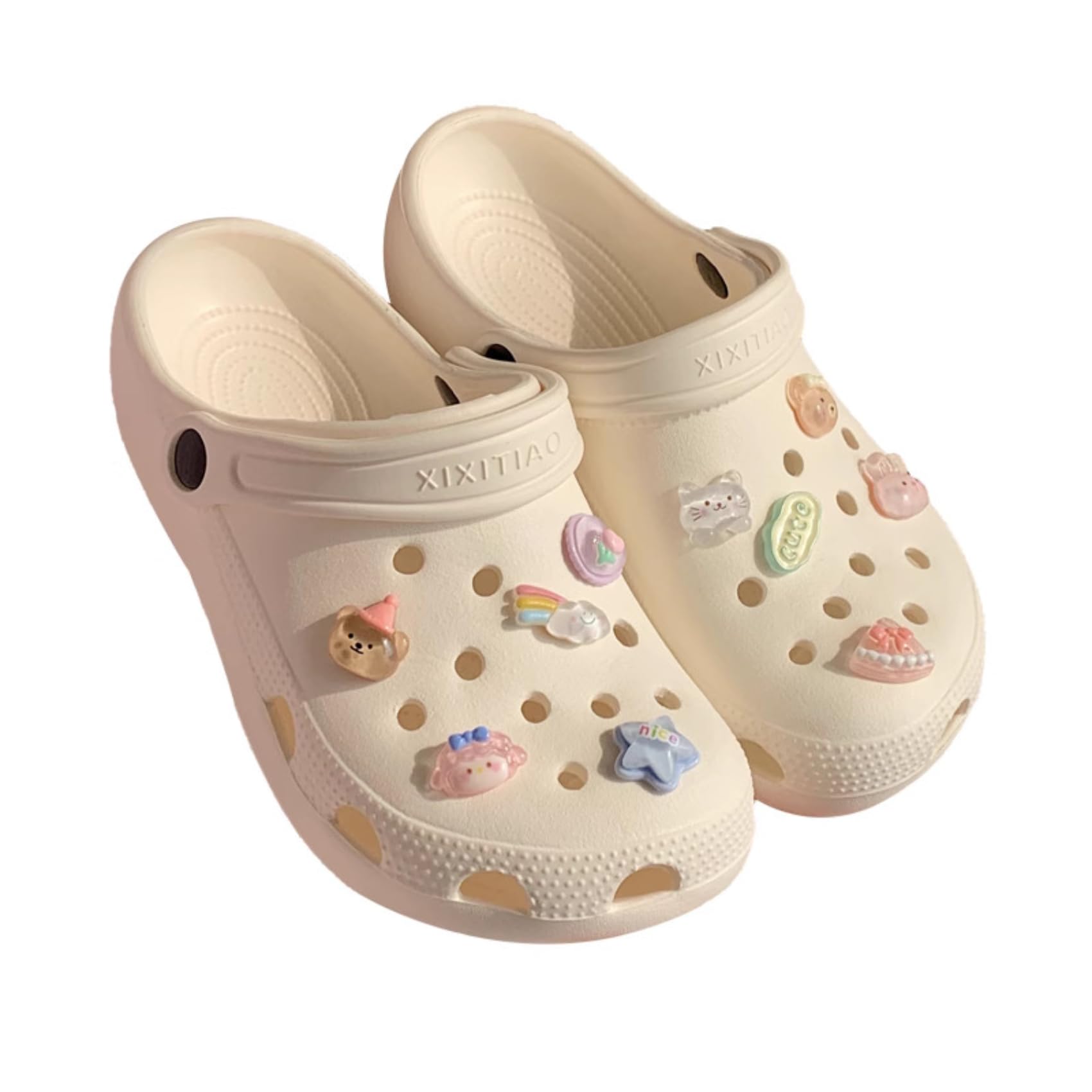 Women's Waterproof Garden Clogs with Cute Charms - Slip-On Summer Sandals for Beach, Pool, Shower & Bathroom Slippers - Perfect for Outdoor, Indoor & Water Activities