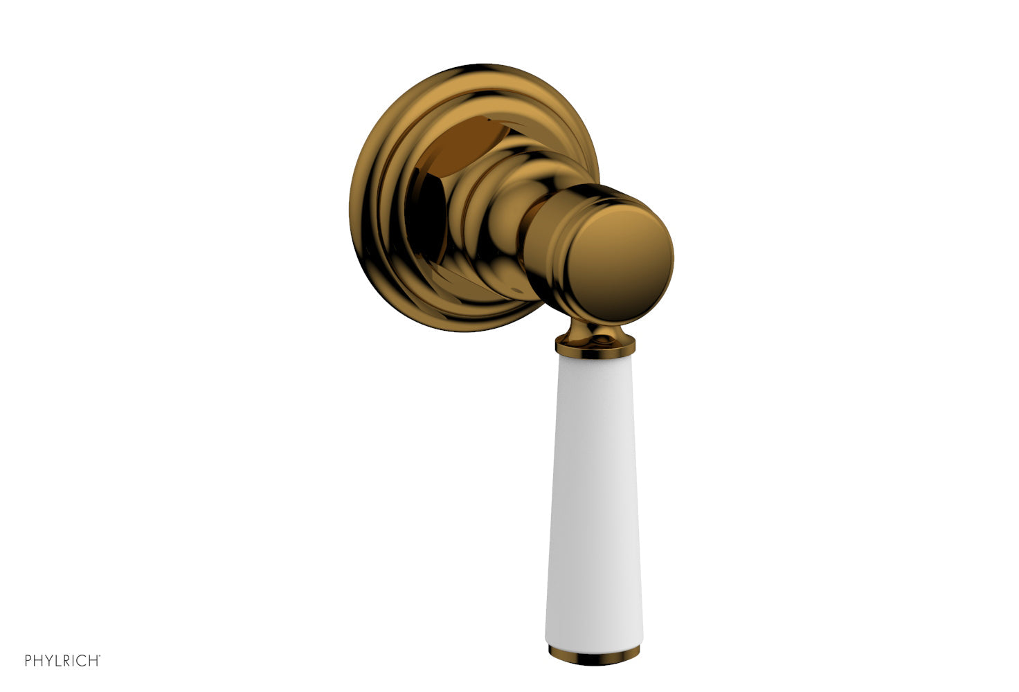 HEX TRADITIONAL/HENRI Volume Control Diverter Valve - Satin White Lever Handle (500-36) for Bathroom & Shower Fixtures